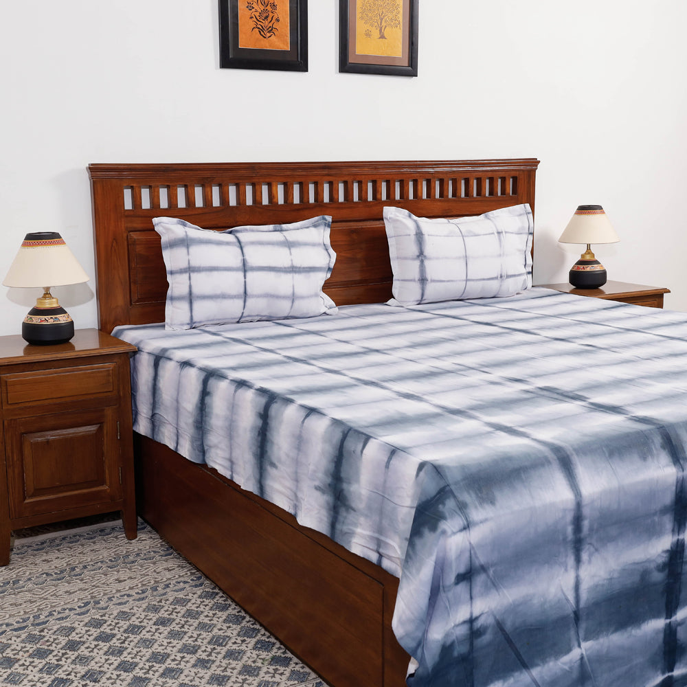 Buy Tie & Dye Cotton Double Shibori Bed Sheet Set