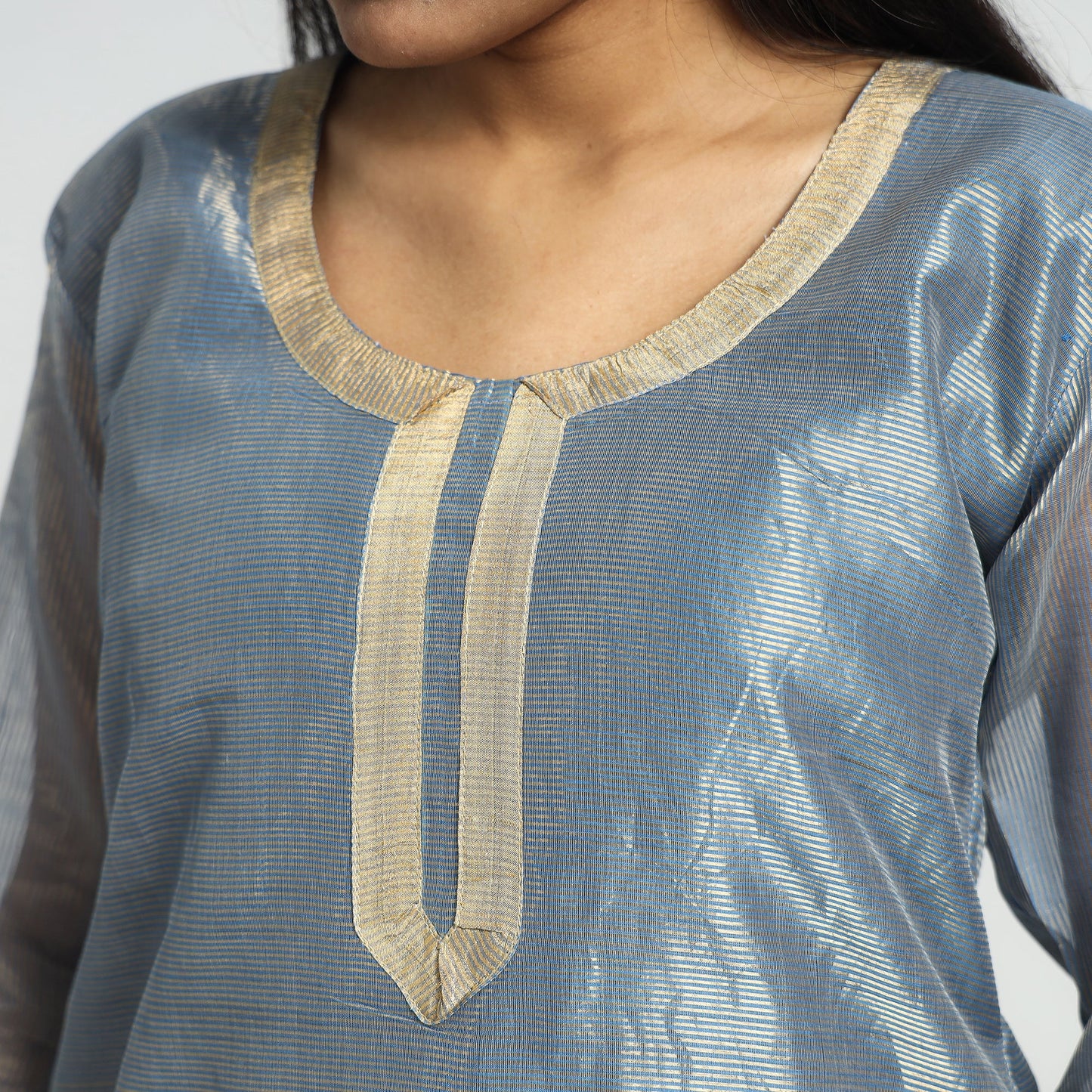 Traditional Maheshwari Handloom Silk Cotton Kurta with Dupatta Set
