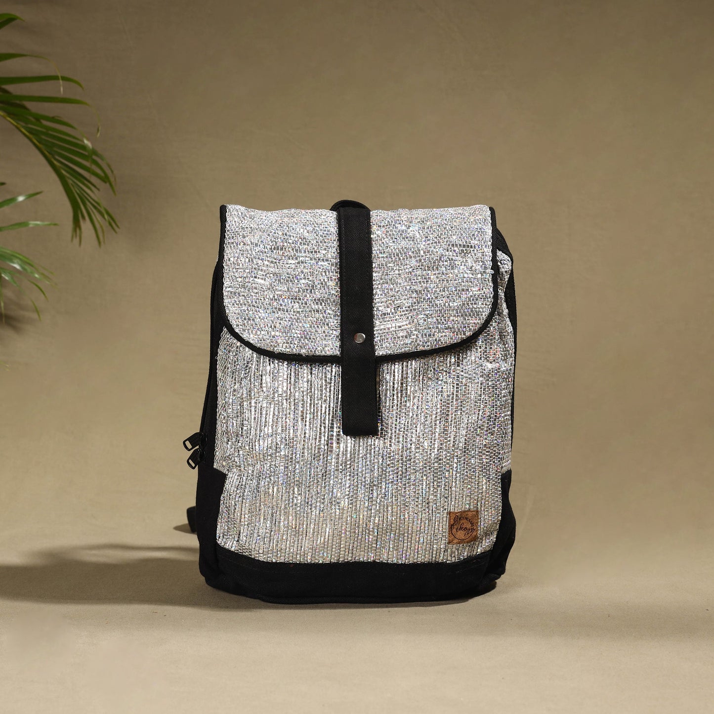 Upcycled Weave Handcrafted Laptop Backpack Online at iTokri.com