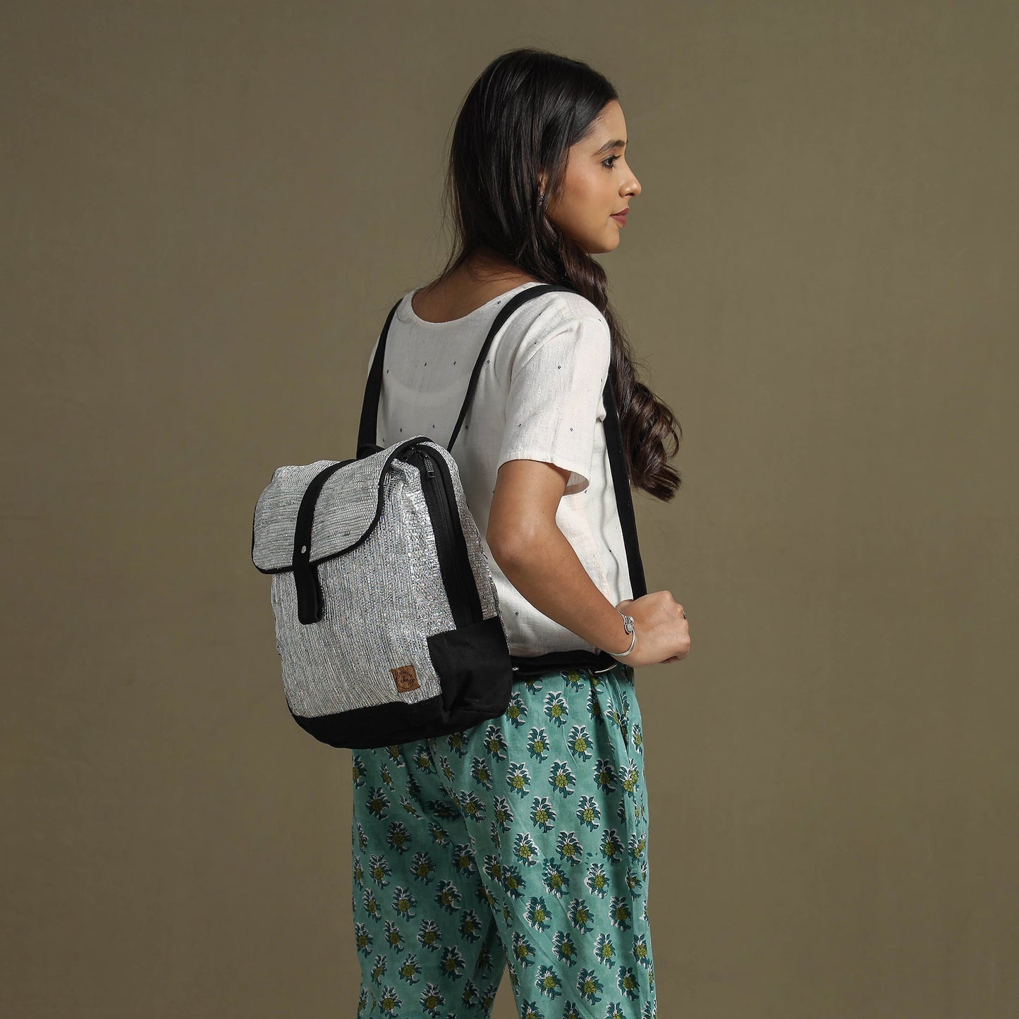 Upcycled Weave Handcrafted Laptop Backpack Online at iTokri.com