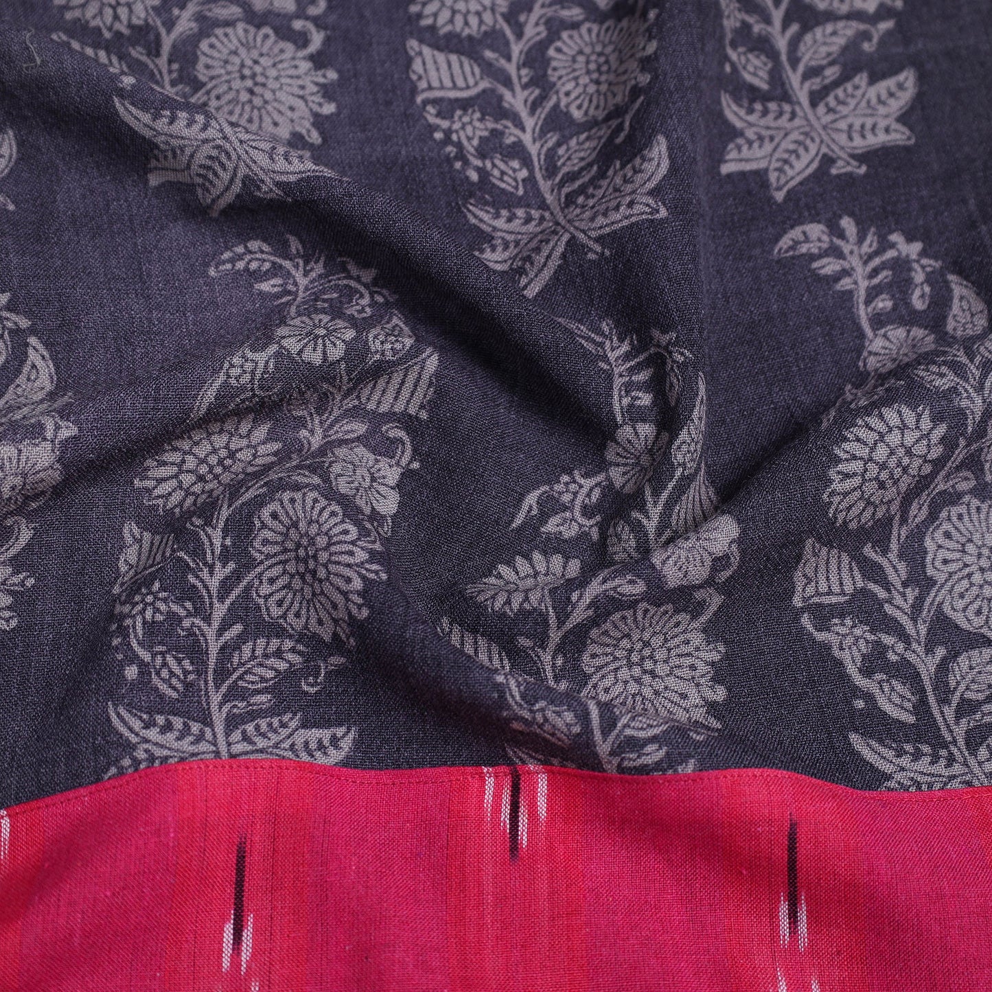 Buy Grey Block Print Woollen Bagh Blouse Piece