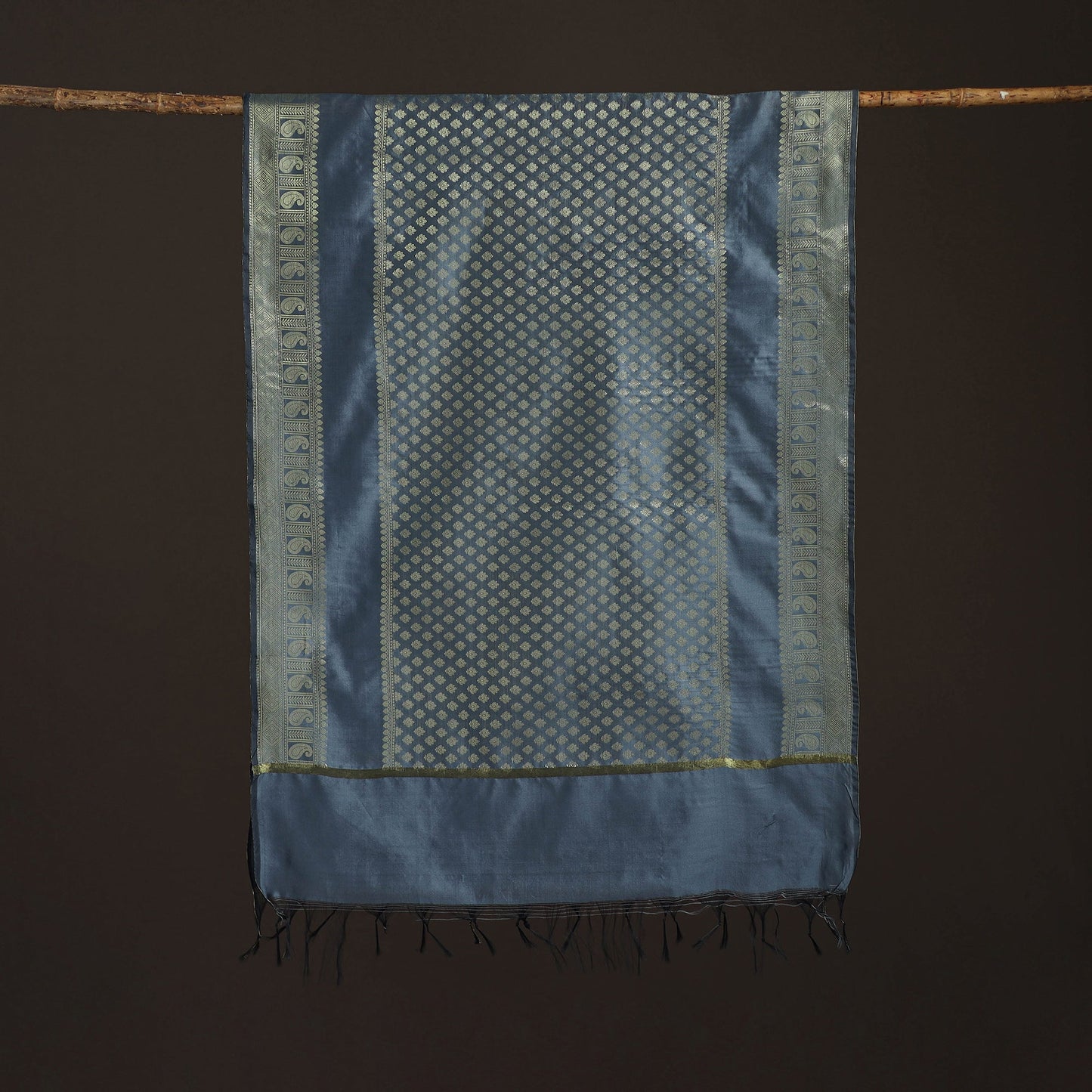 Zari work banarasi silk dupatta 21 - handcrafted