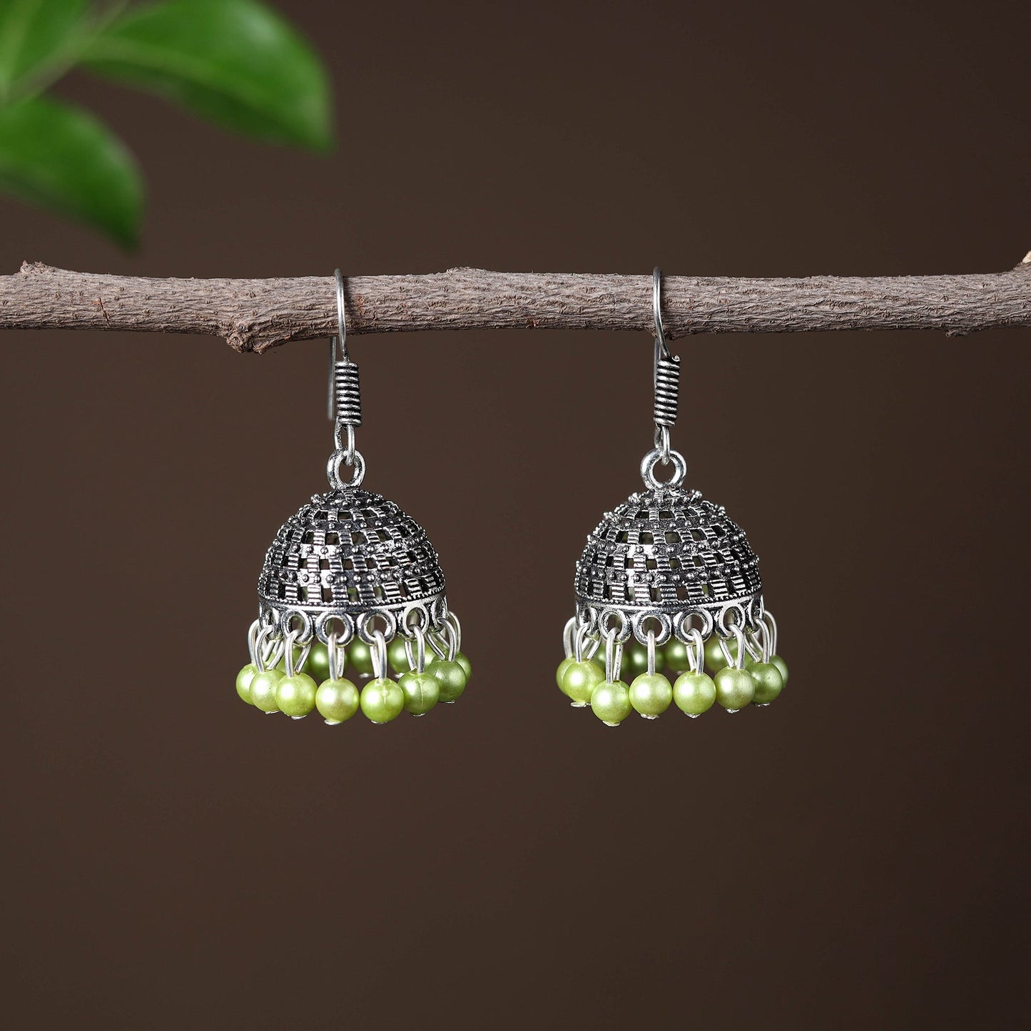 Elegant Beadwork German Silver Earrings Online in India
