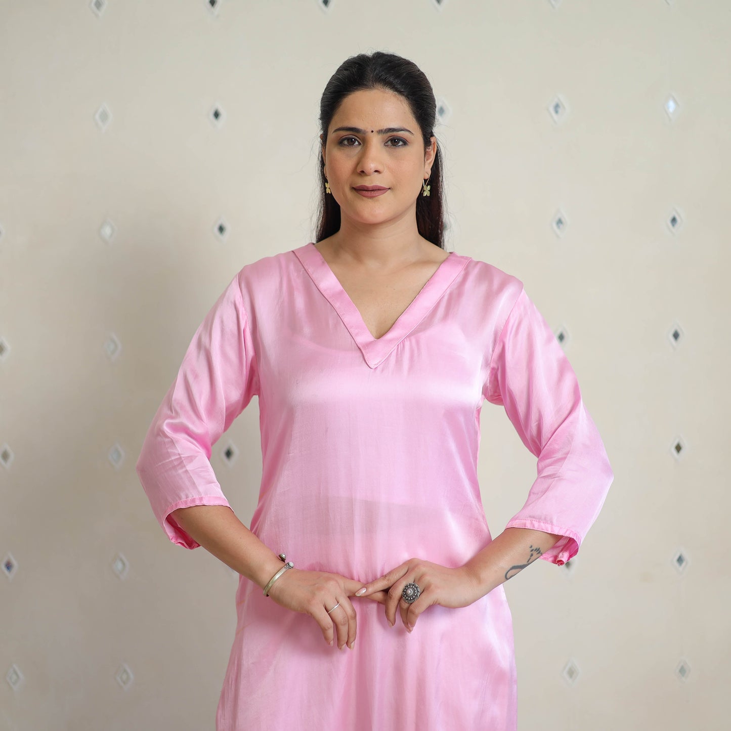 Modal Silk Plain Kurta for Women