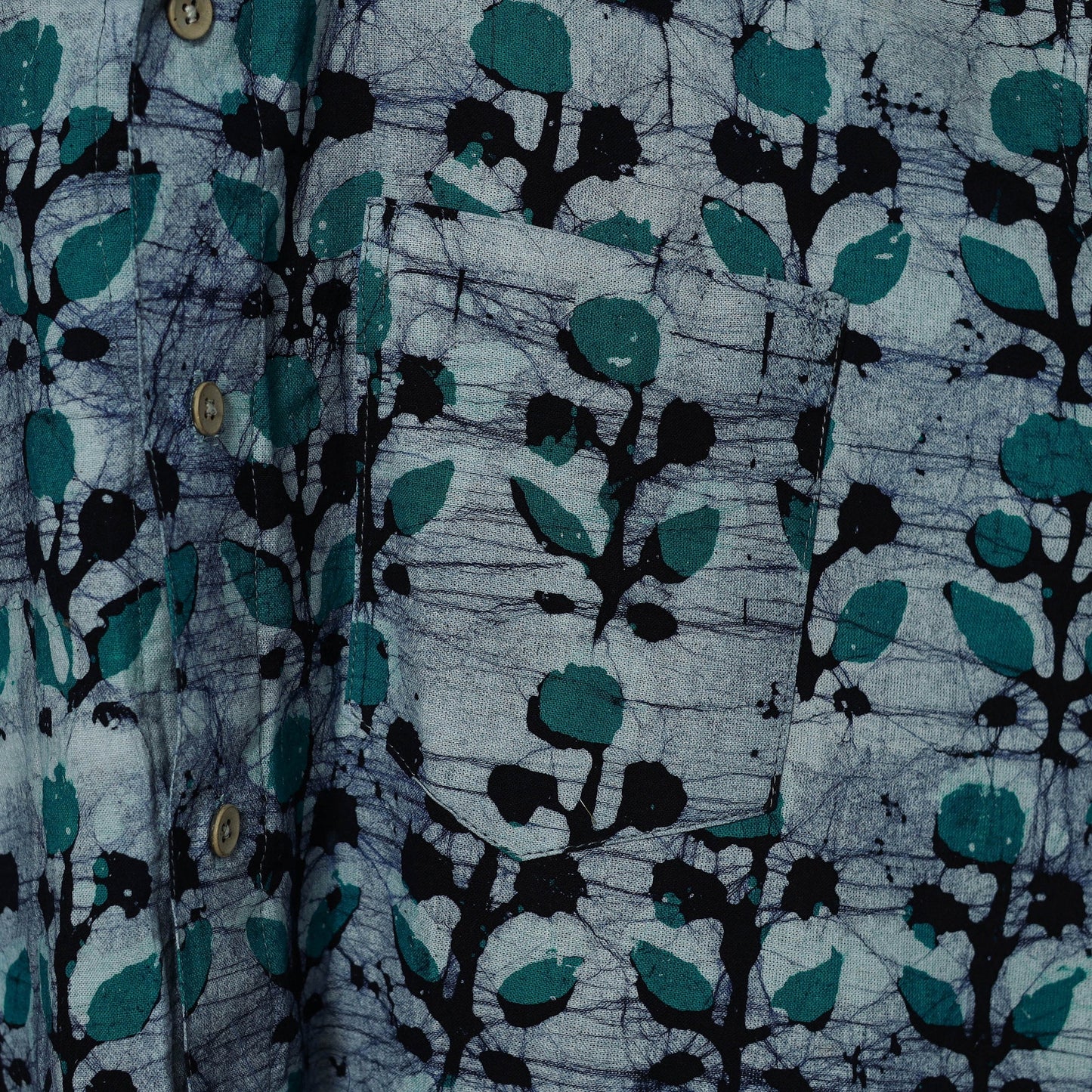 Half sleeve cotton men hand block batik print shirt 12