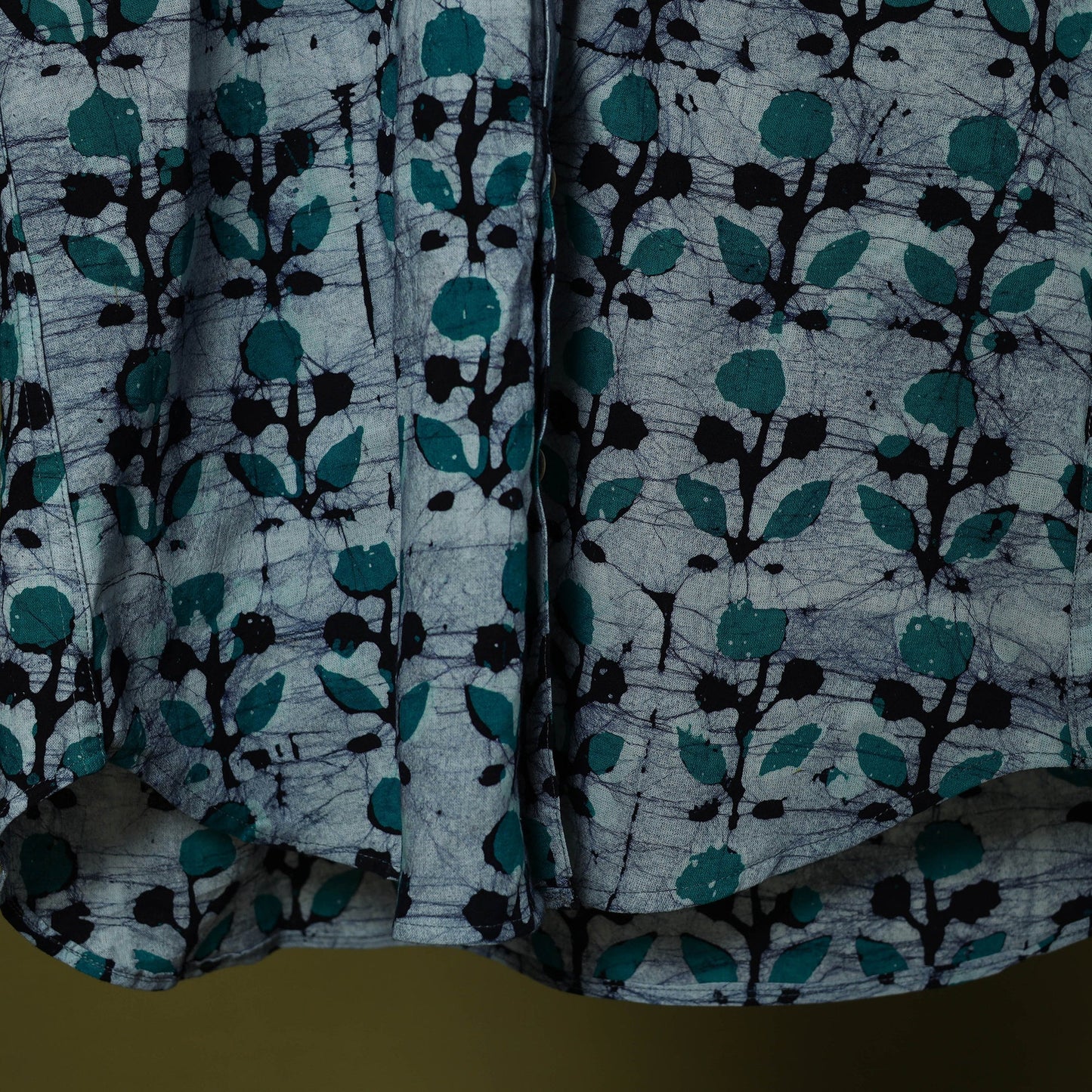 Half sleeve cotton men hand block batik print shirt 12