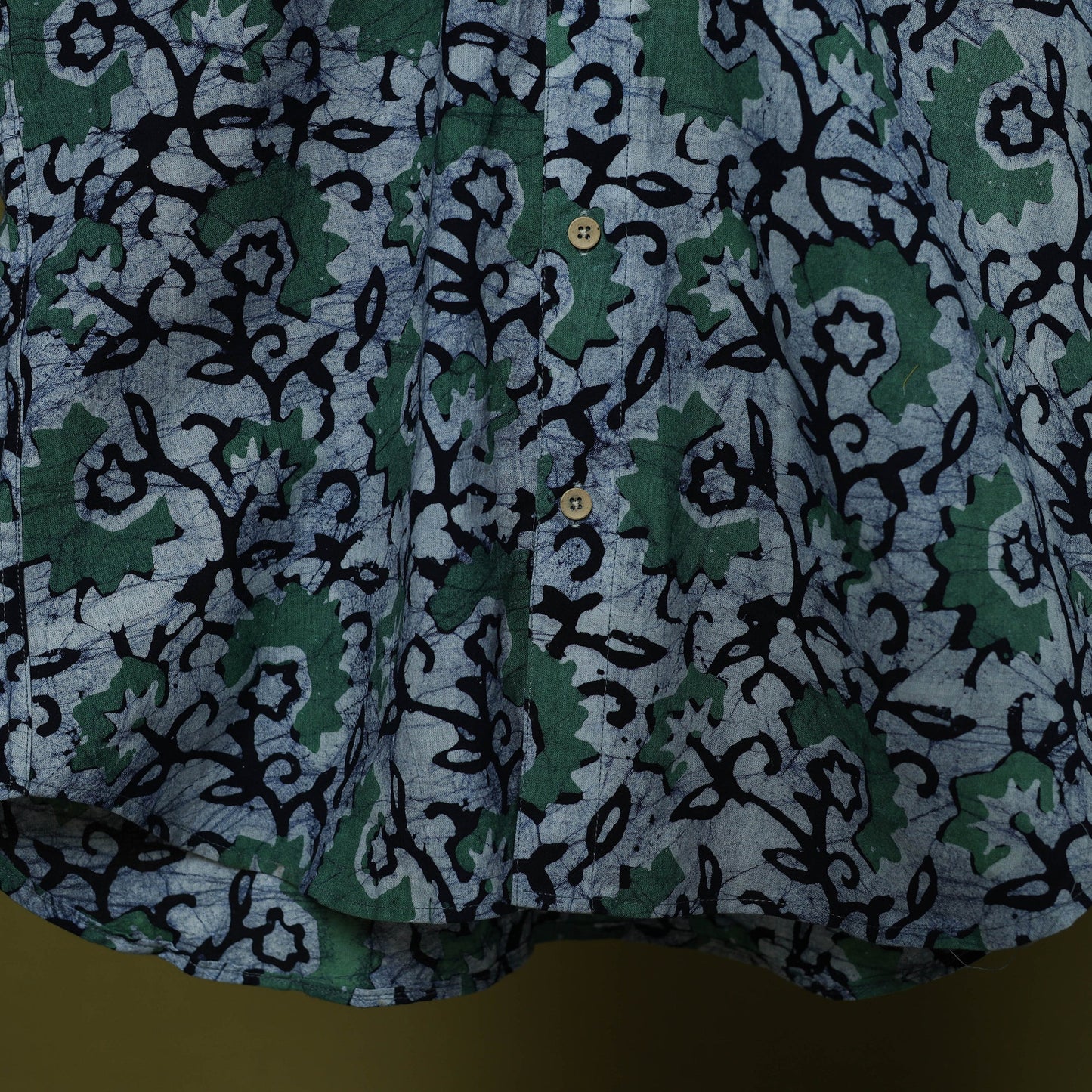 Half sleeve cotton men hand block batik print shirt 15