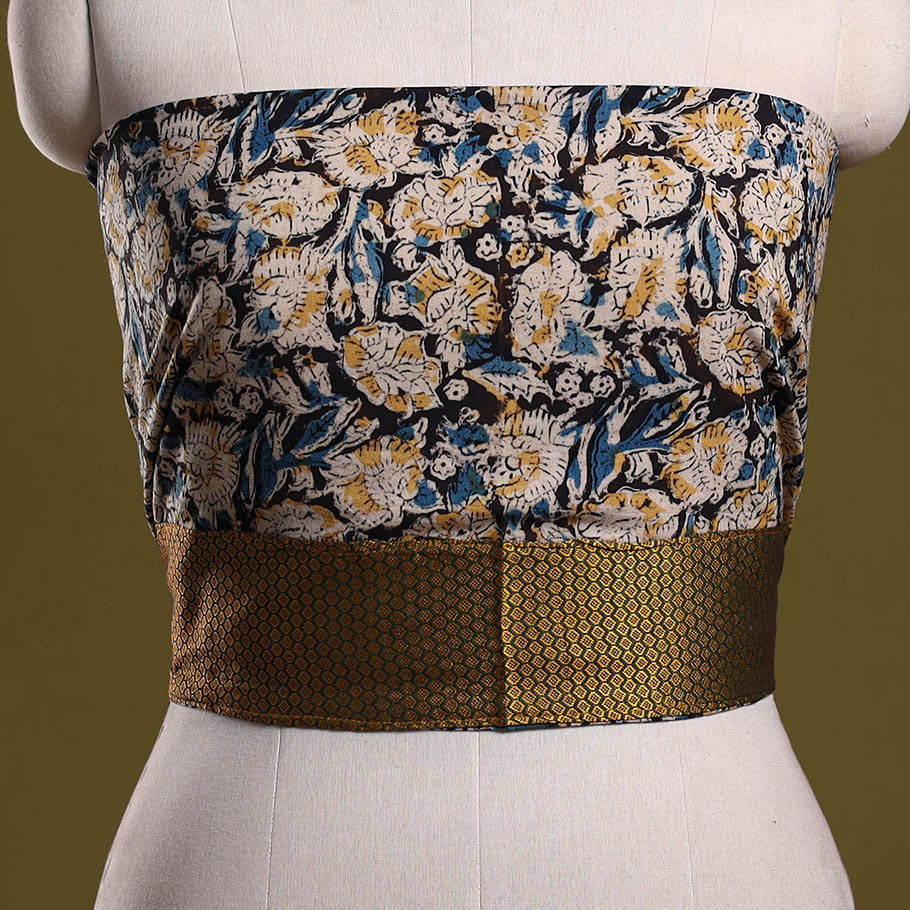 Hand block print cotton kalamkari blouse piece 51