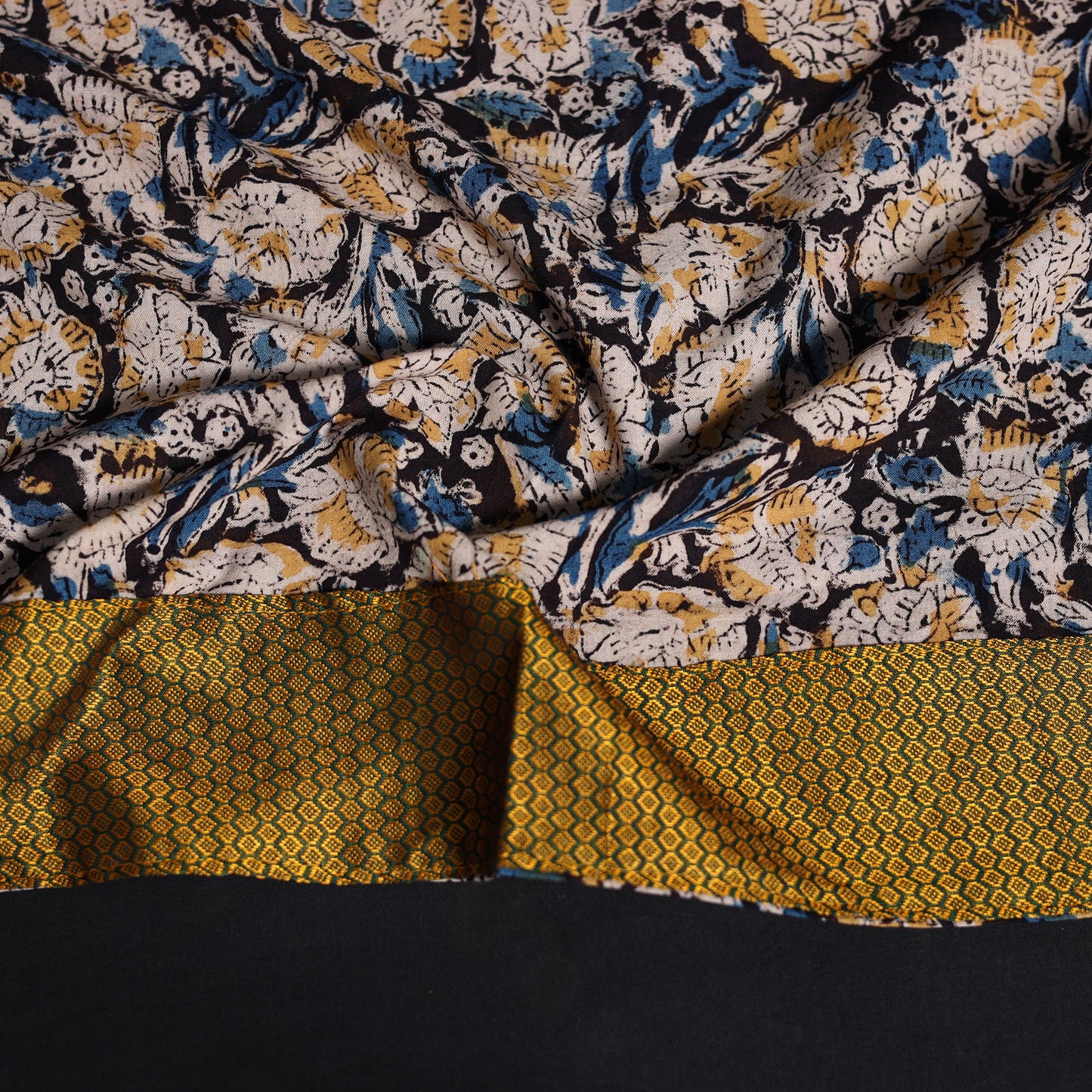 Hand block print cotton kalamkari blouse piece 51