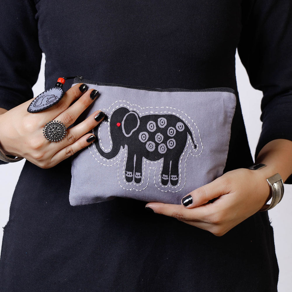 Hand Block Print Cotton Utility Pouch