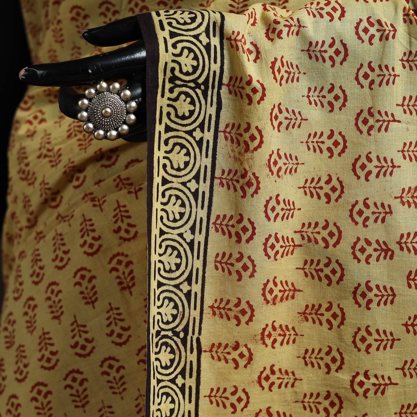 Hand block print pure mul cotton jaipur saree 01