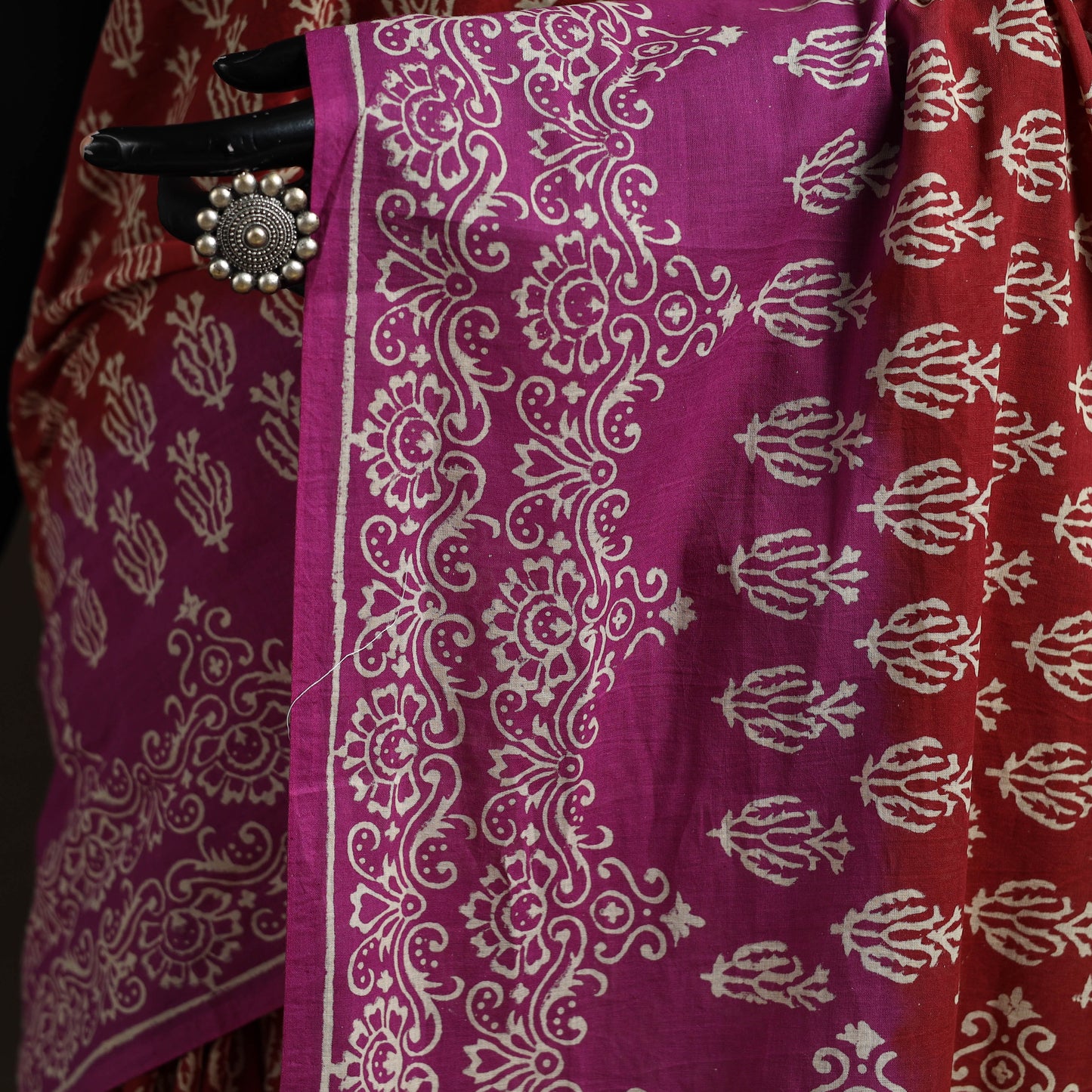 Hand block print pure mul cotton jaipur saree 03