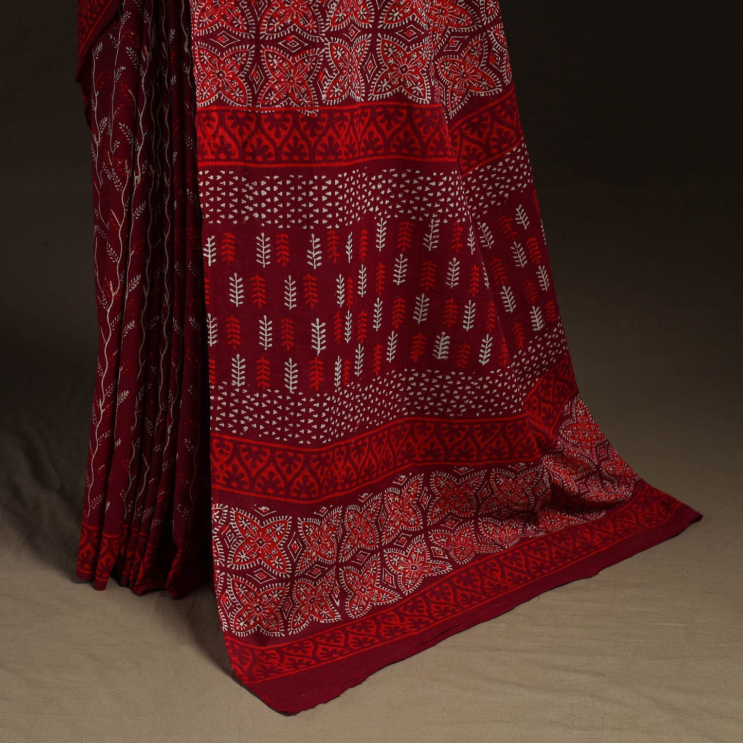 Hand block print pure mul cotton jaipur saree 04