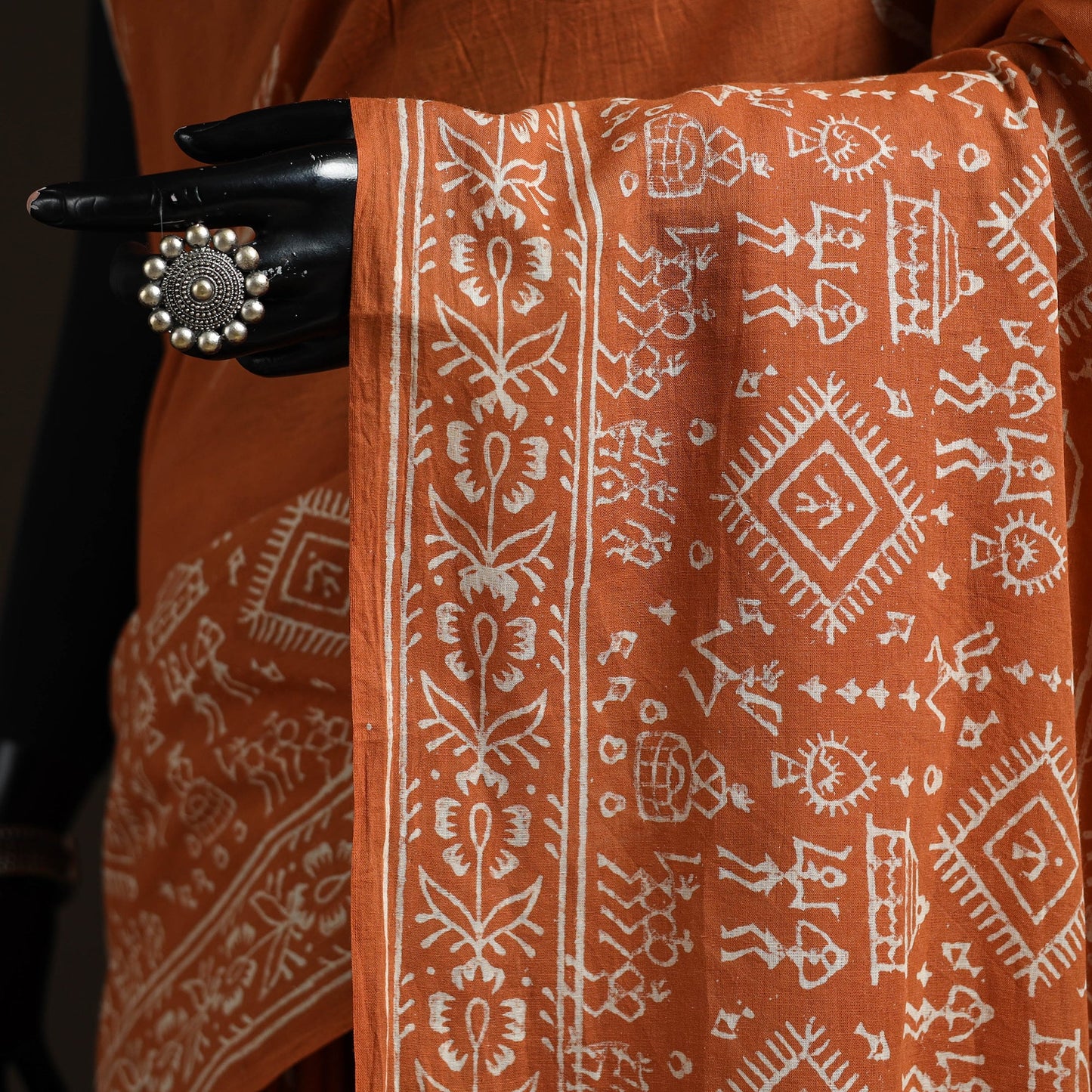 Hand block print pure mul cotton jaipur saree 08