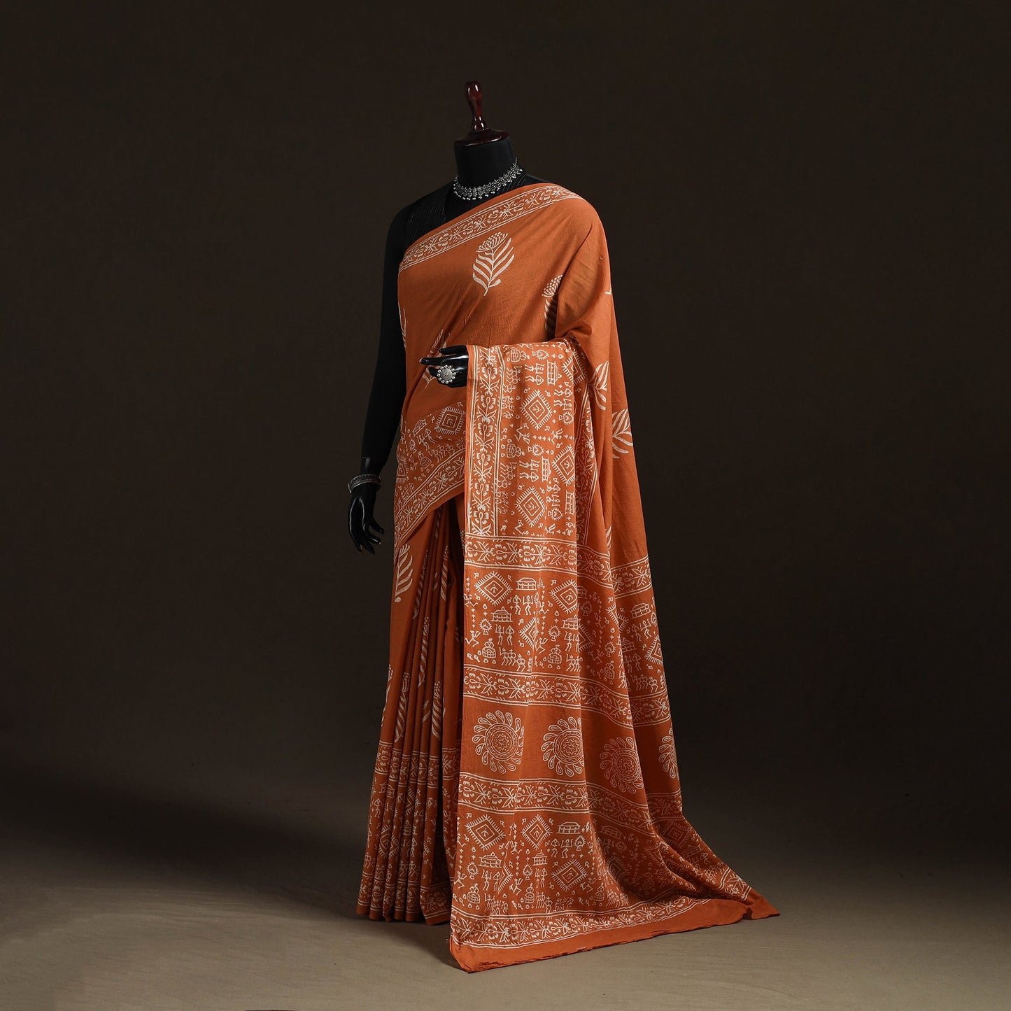Hand block print pure mul cotton jaipur saree 08