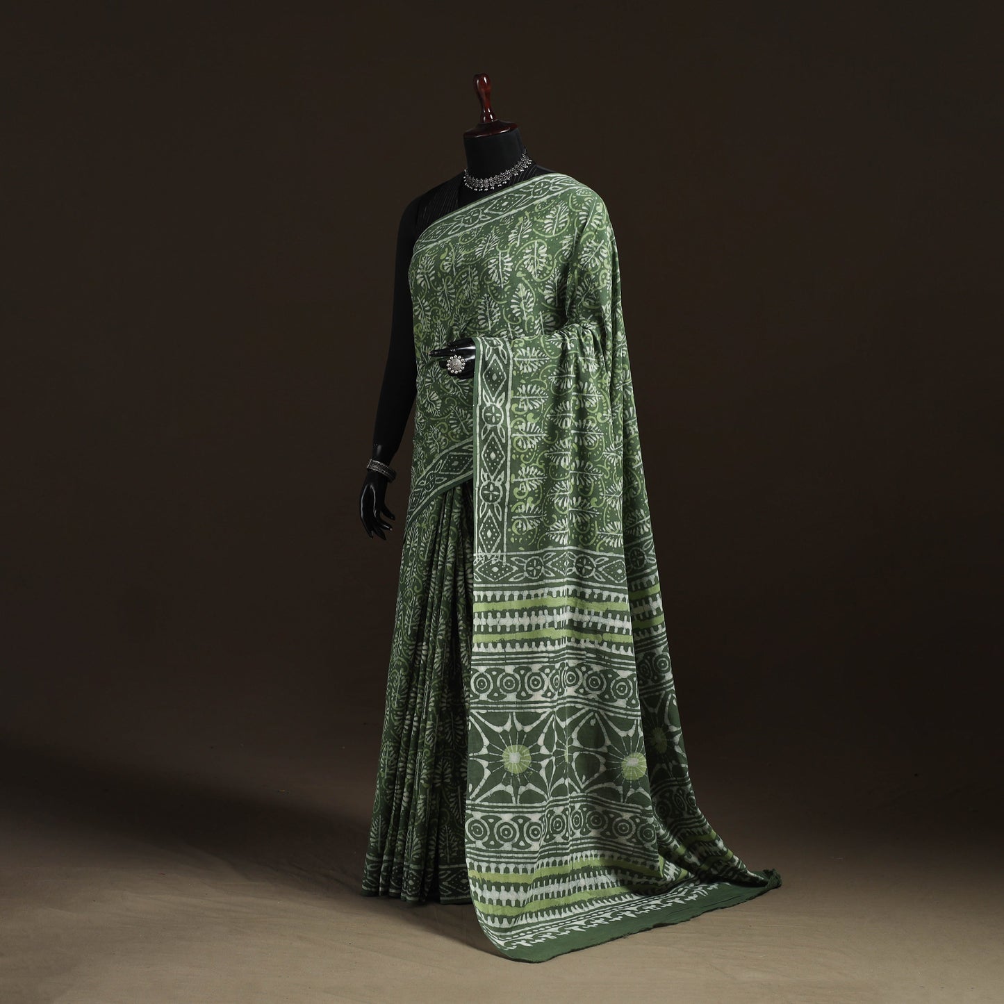 Hand block pure mul cotton batik print saree 21