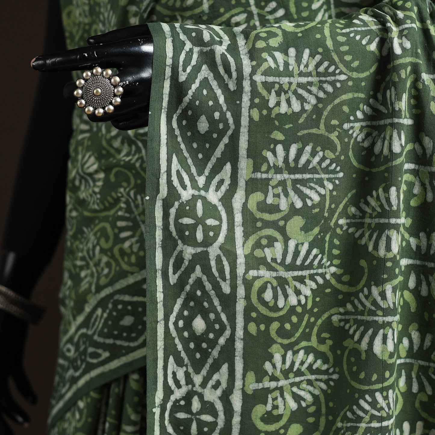 Hand block pure mul cotton batik print saree 21