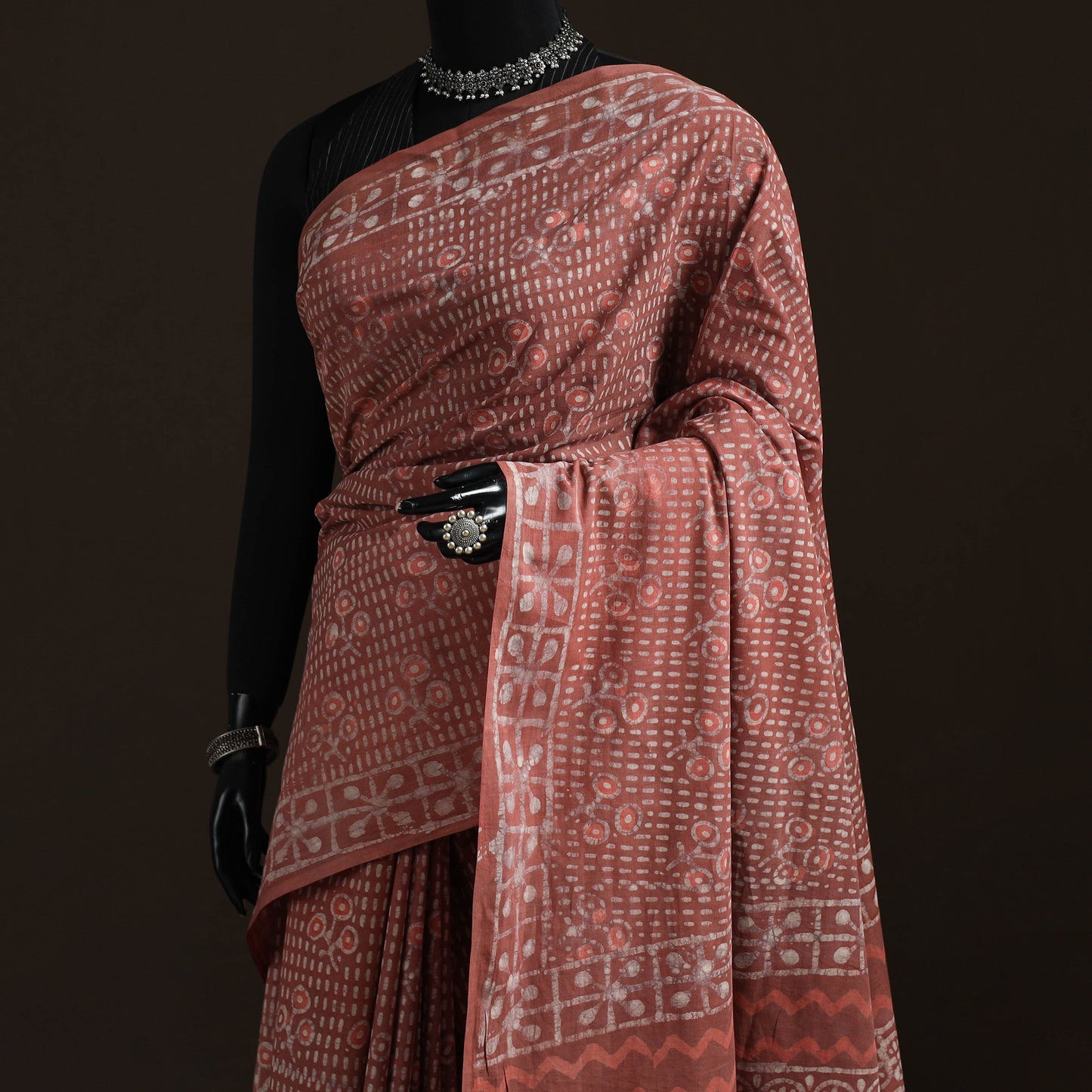 Hand block pure mul cotton batik print saree 23