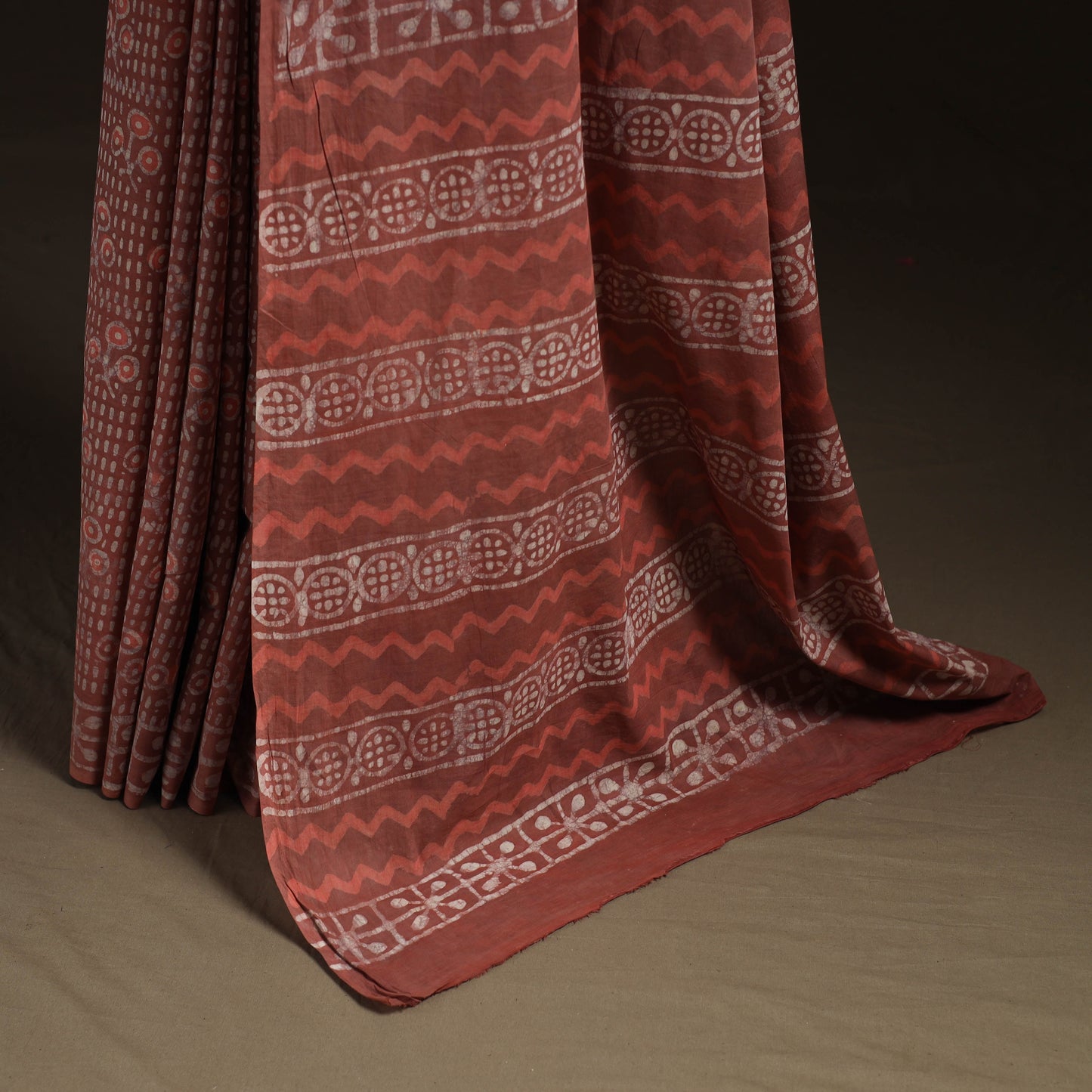 Hand block pure mul cotton batik print saree 23