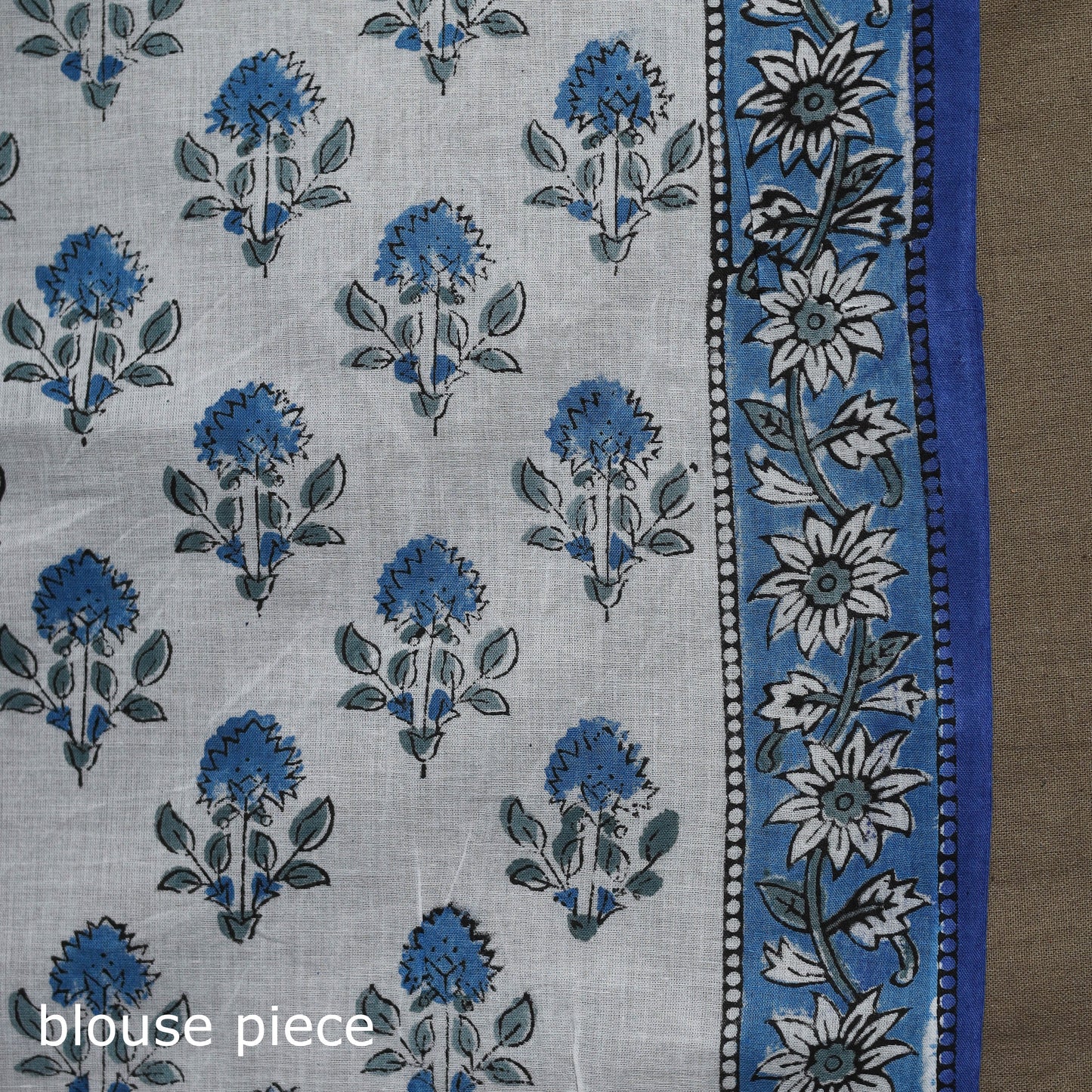 Hand block pure mul cotton sanganeri floral print saree 31