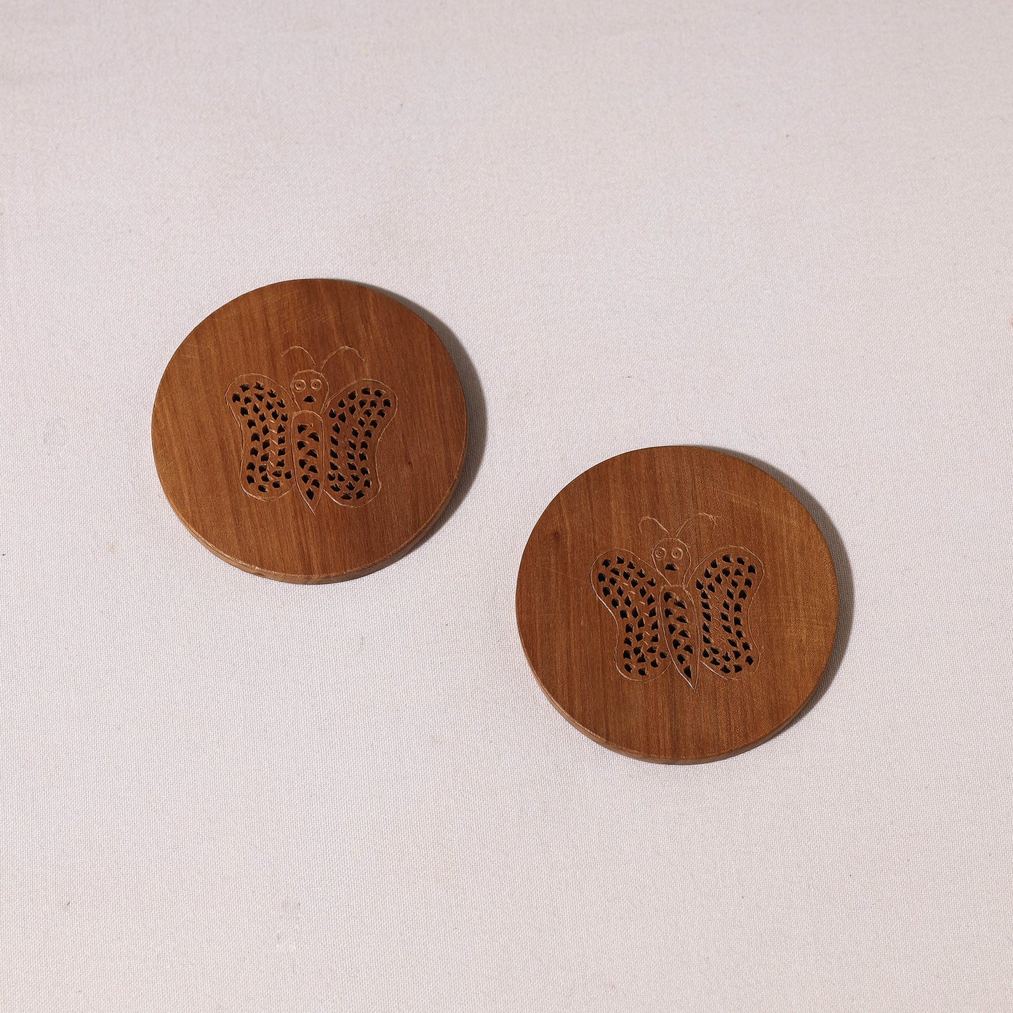 Hand Carved Loquat Wood Coasters
