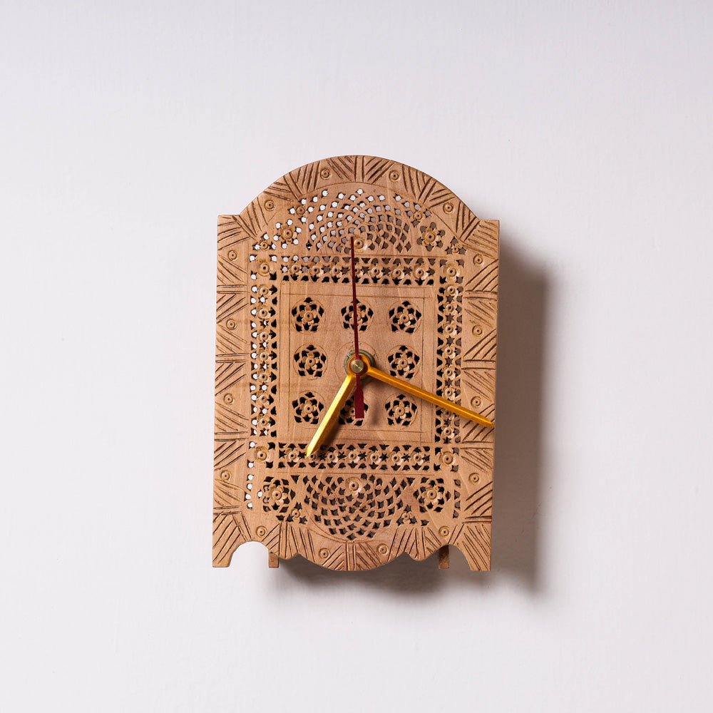 Hand Carved Loquat Wood Wall Clock