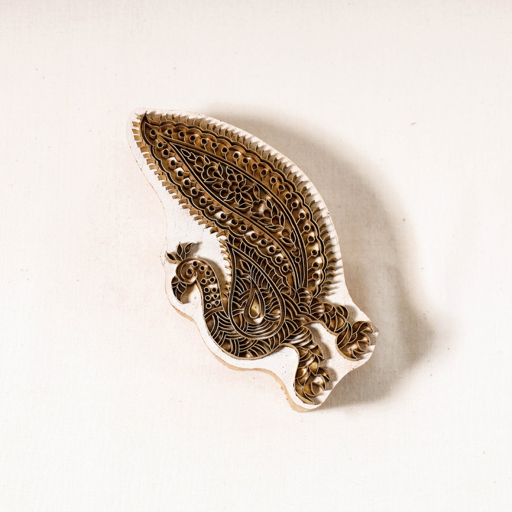 Hand-carved Rohida Wood Brass Block