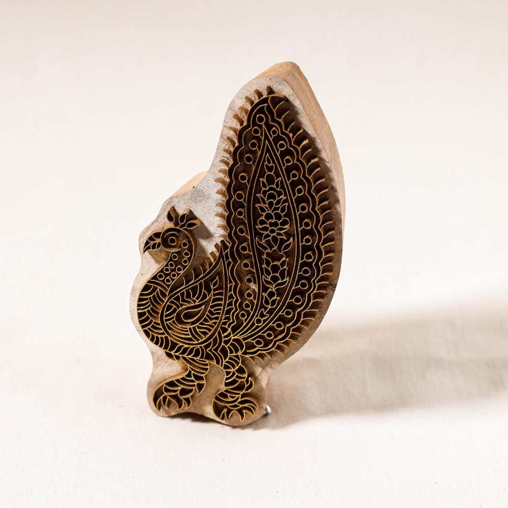 Hand-carved Rohida Wood Brass Block