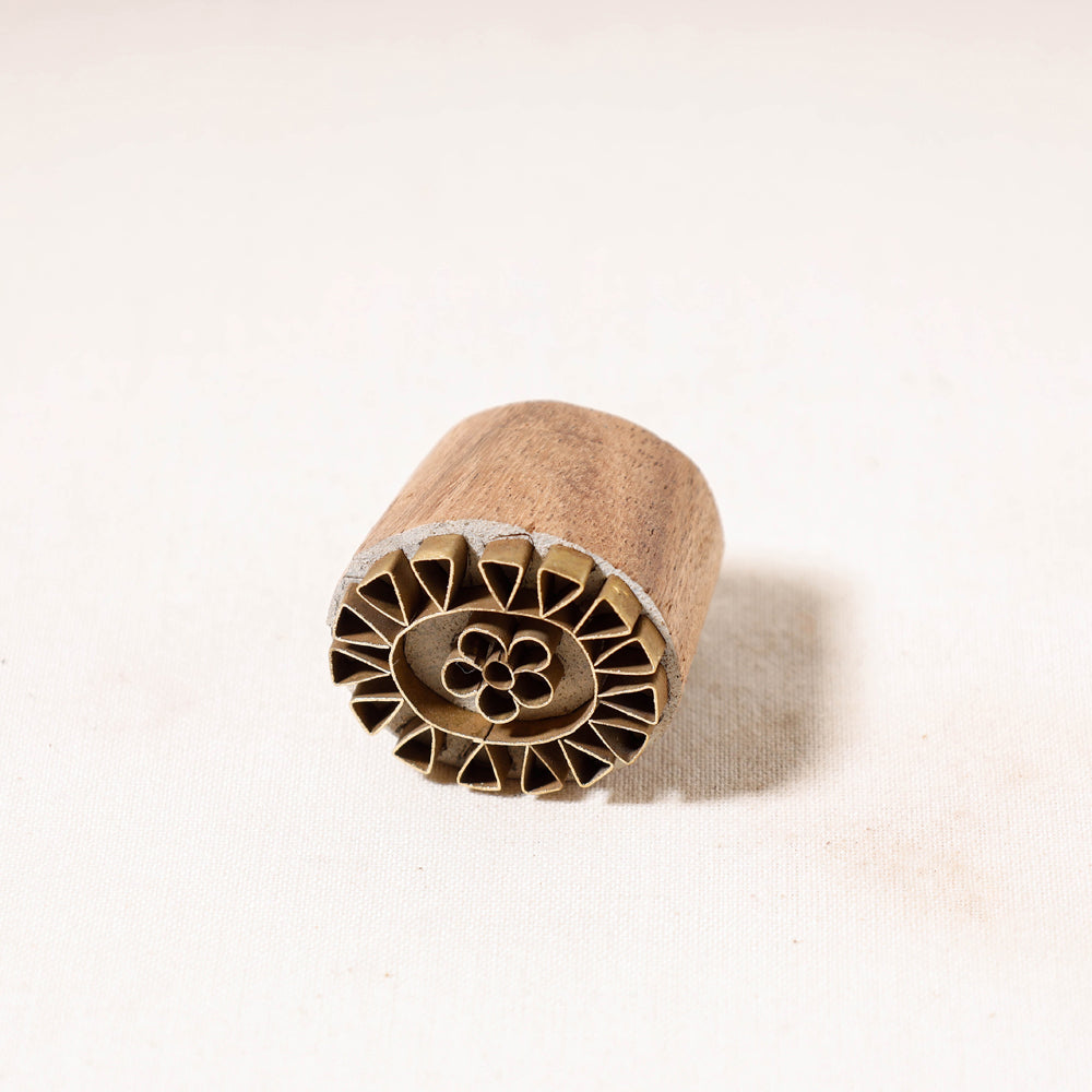 Hand-carved Rohida Wood Brass Block