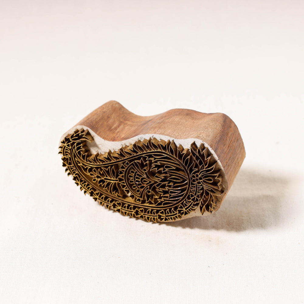 Hand-carved Rohida Wood Brass Block