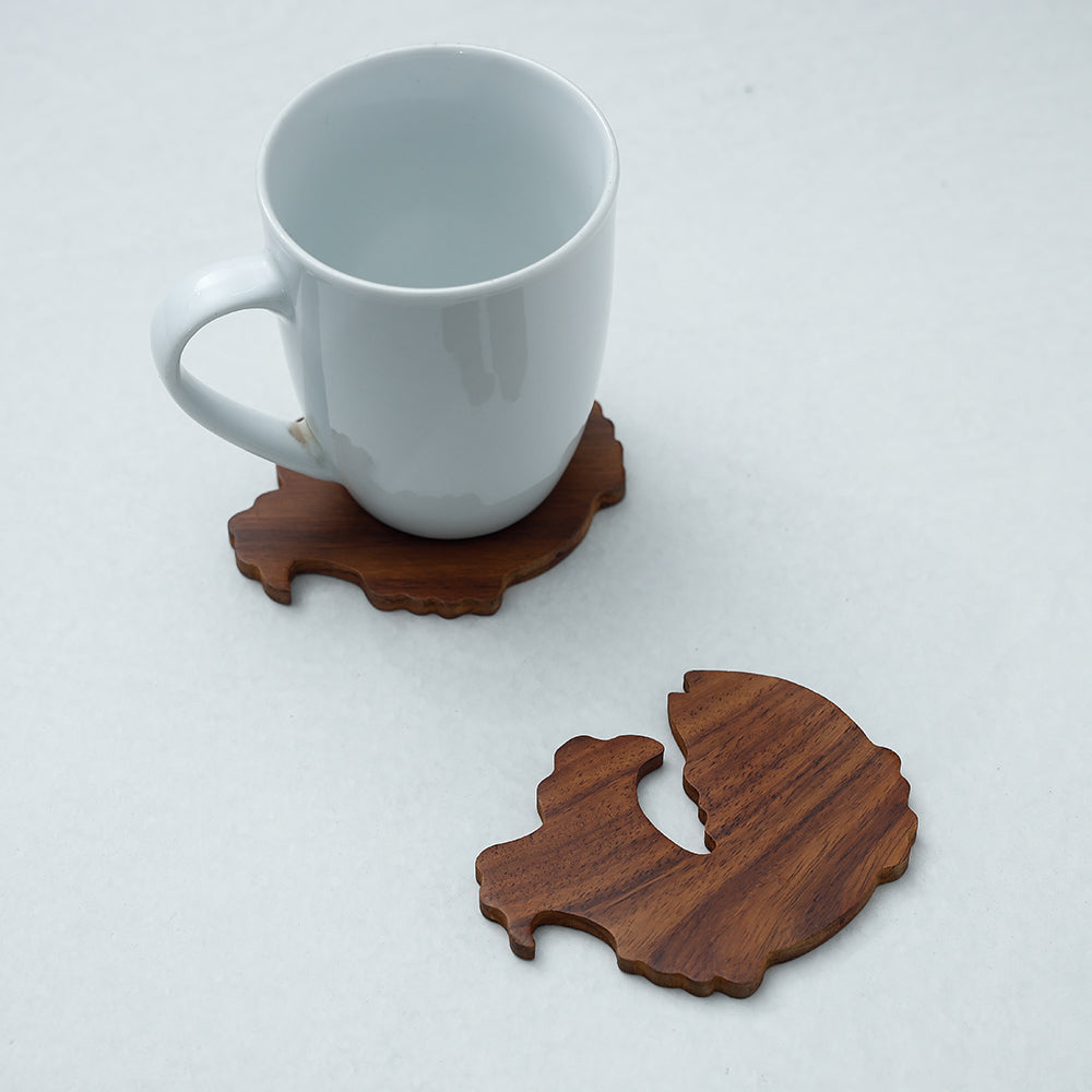 Hand Carved Sheesham Wood Coasters Online at iTokri.com