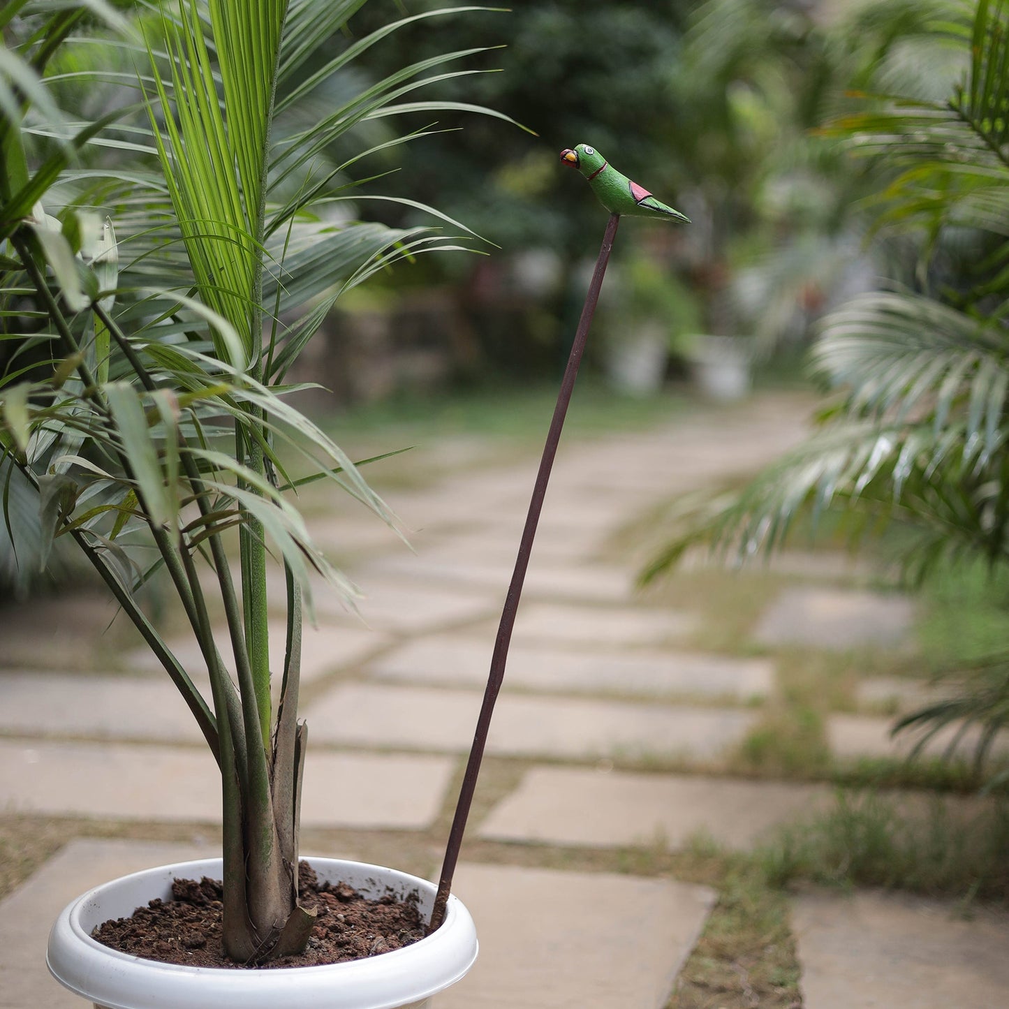 Hand-carved wooden home decor bird stick 09 - handcrafted