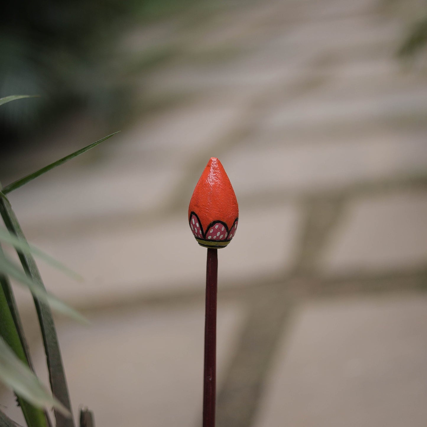 Hand-Carved Wooden Home Decor Flower Stick Online