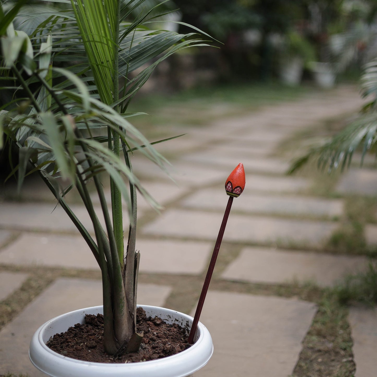 Hand-Carved Wooden Home Decor Flower Stick Online
