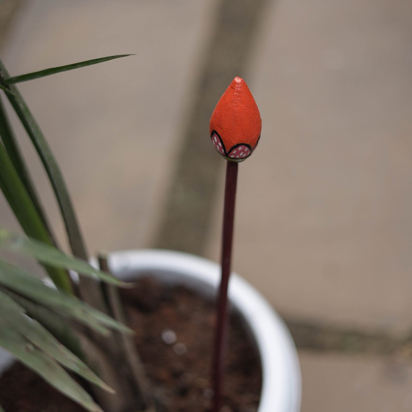 Hand-Carved Wooden Home Decor Flower Stick Online