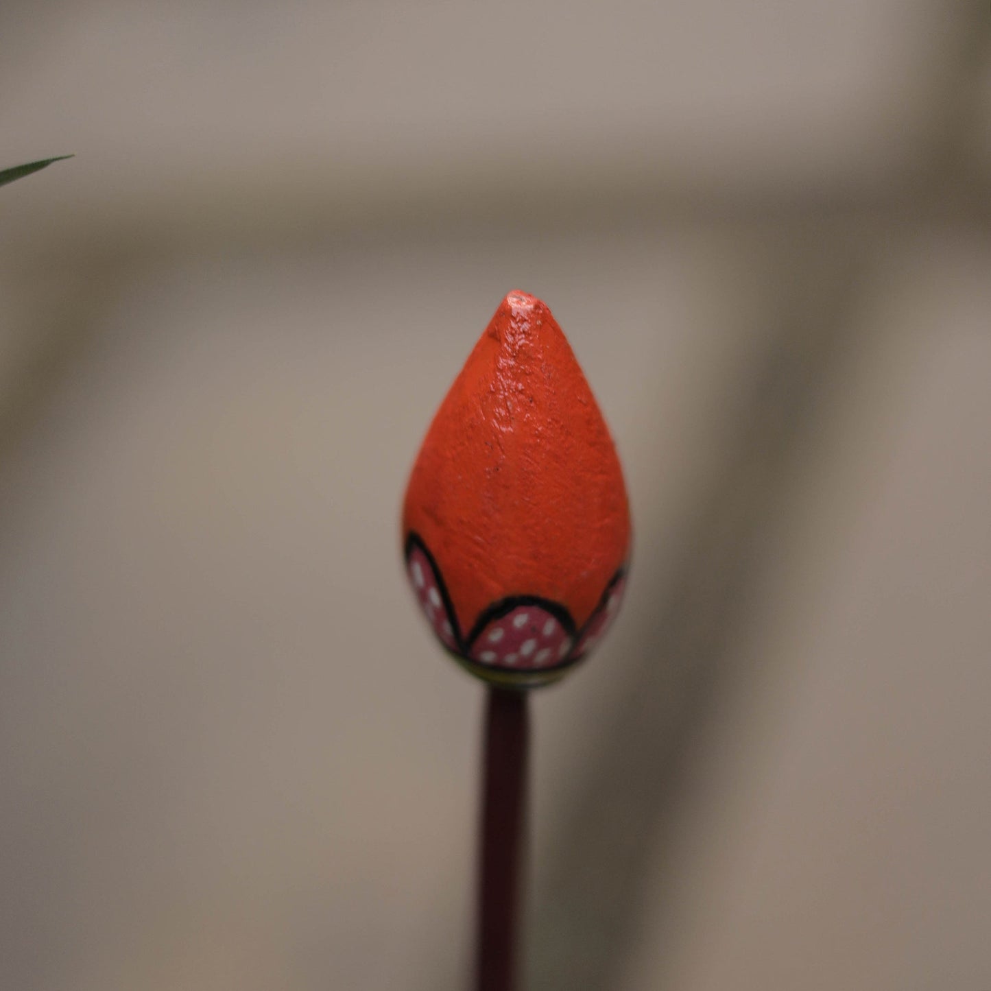 Hand-Carved Wooden Home Decor Flower Stick Online