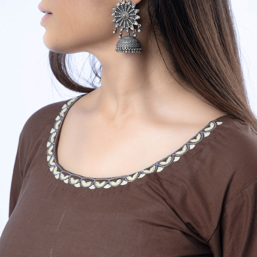 iTokri Casuals - Hand Embroidered Cotton Long Kurta