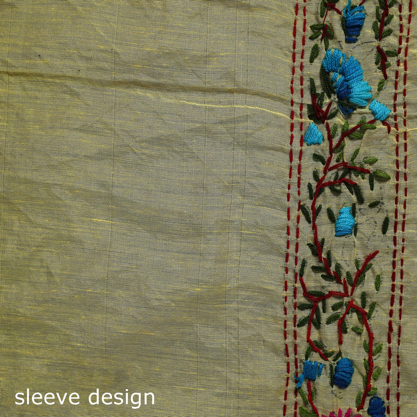 Hand embroidered chanderi silk chapa work phulkari saree 24