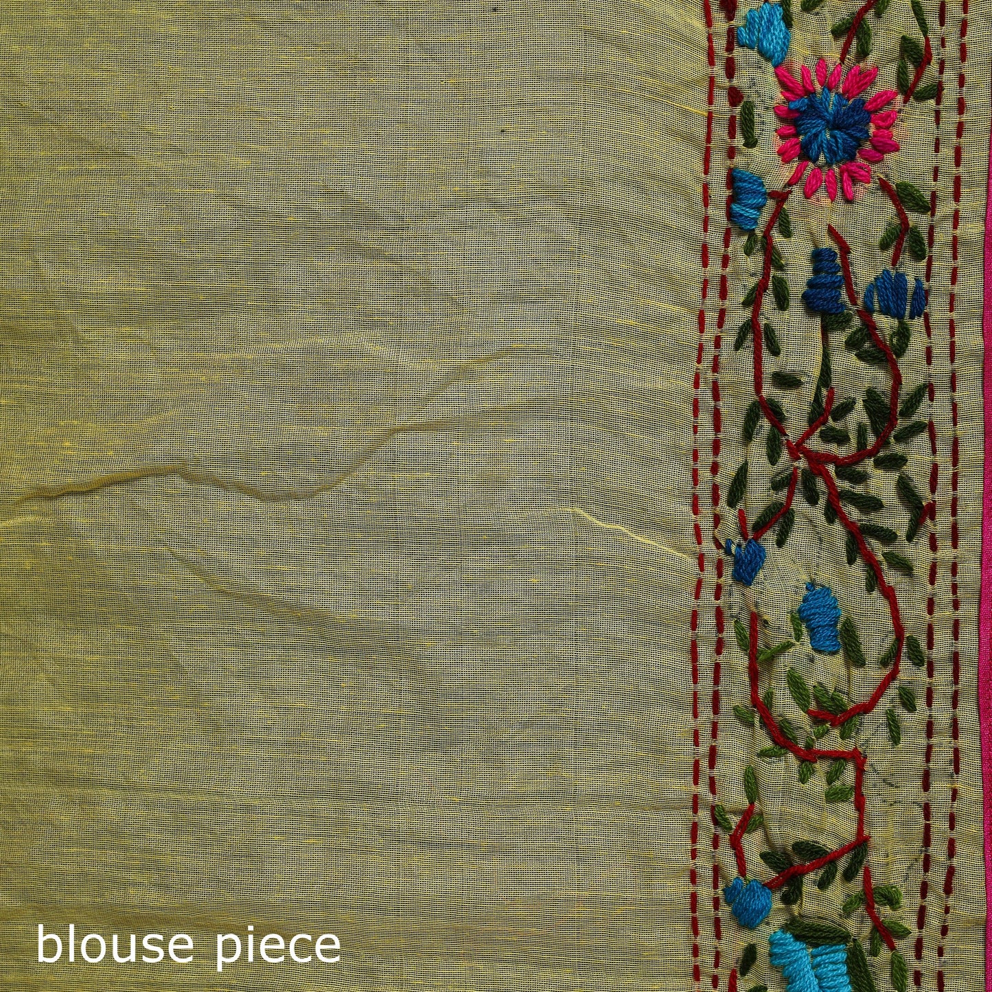 Hand embroidered chanderi silk chapa work phulkari saree 24