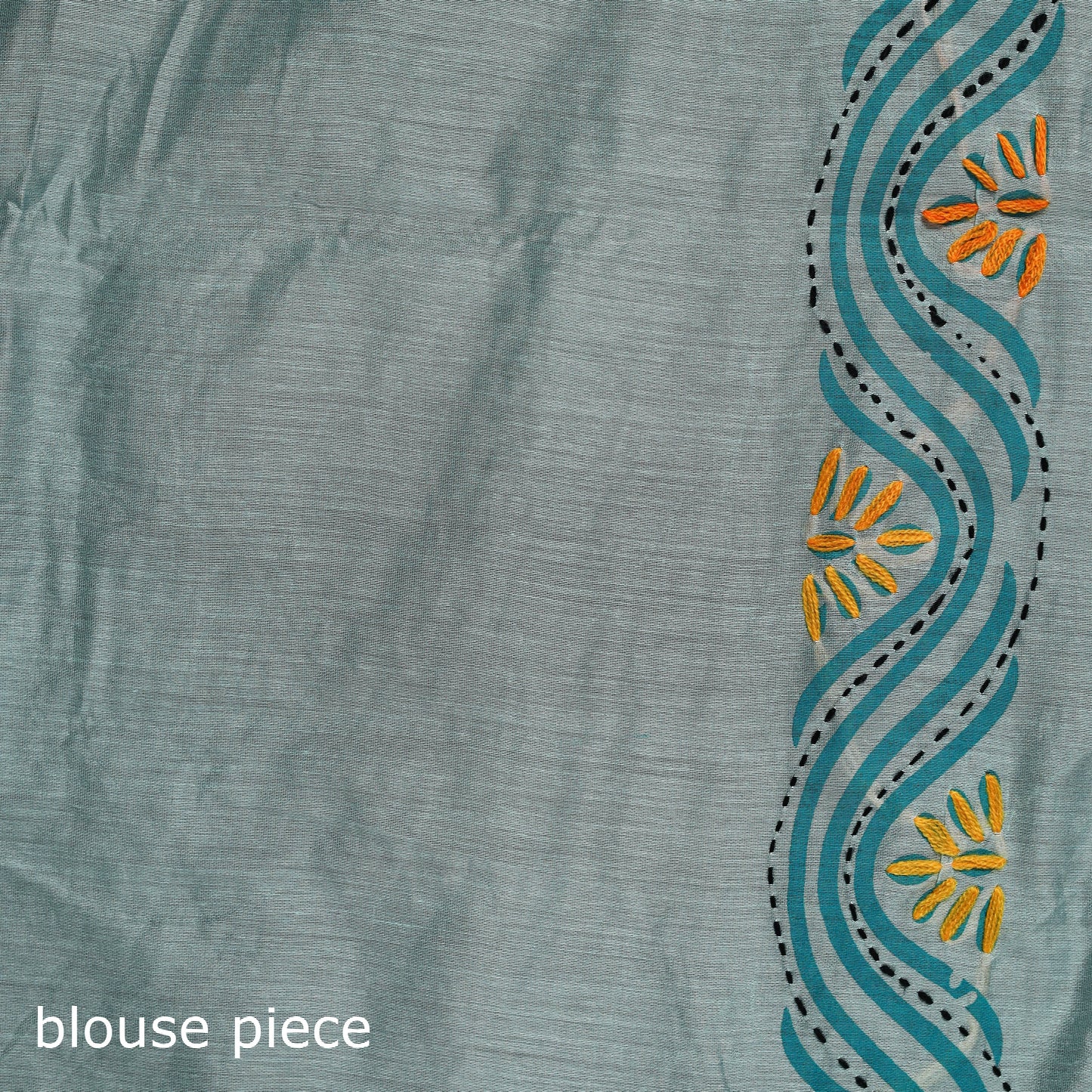 Hand embroidered chanderi silk chapa work phulkari saree 27