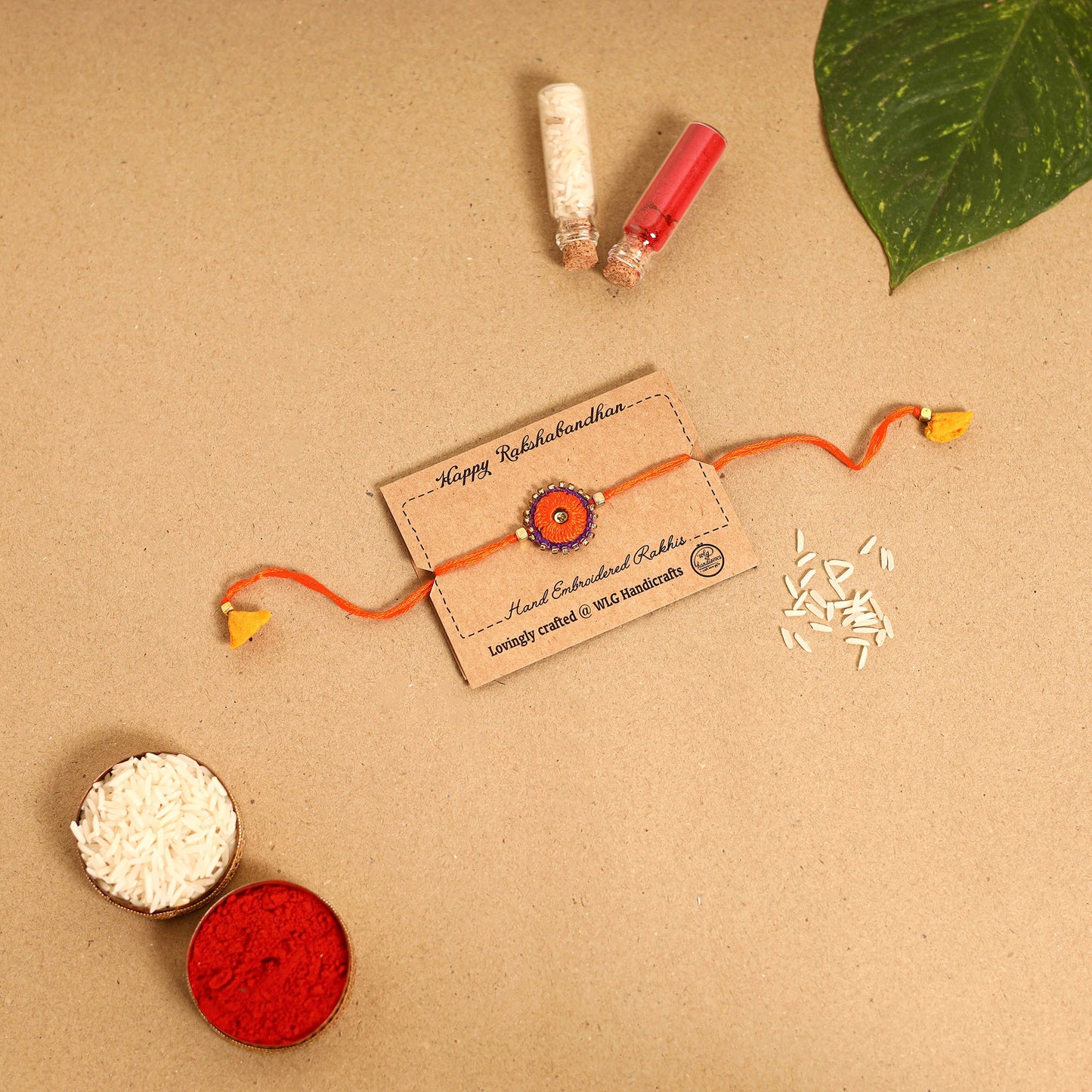 Hand Embroidered & Felt Work Sheesha Rakhi