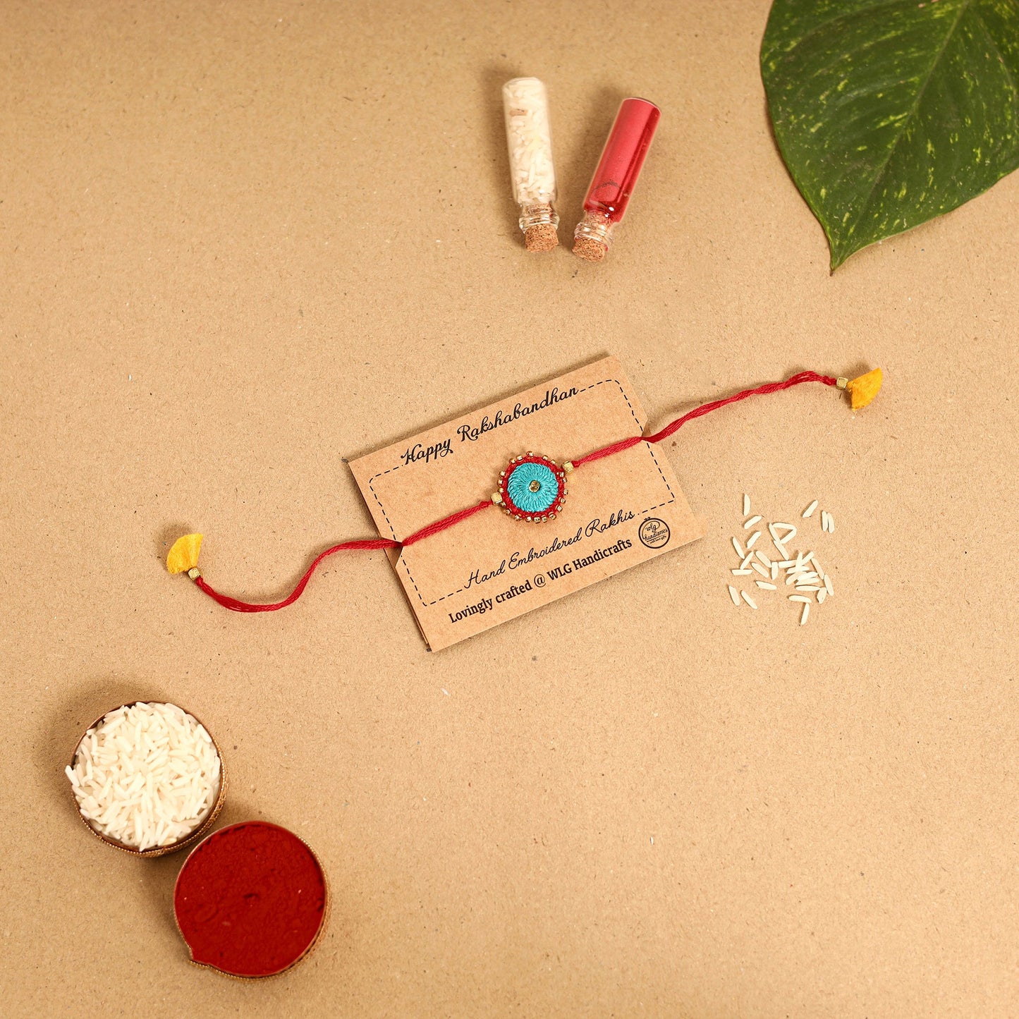 Hand Embroidered & Felt Work Sheesha Rakhi