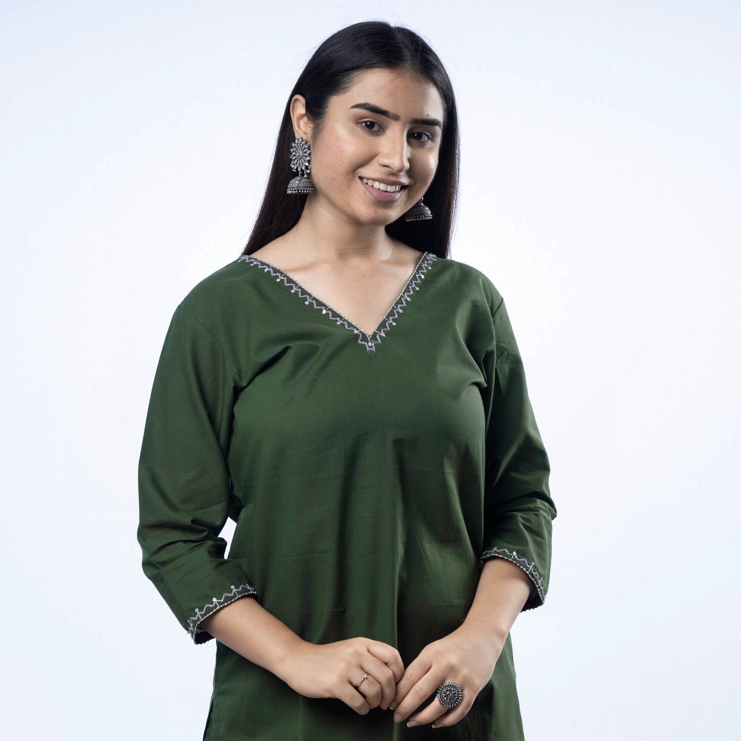 iTokri Casuals - Hand Embroidered Cotton Long Kurta