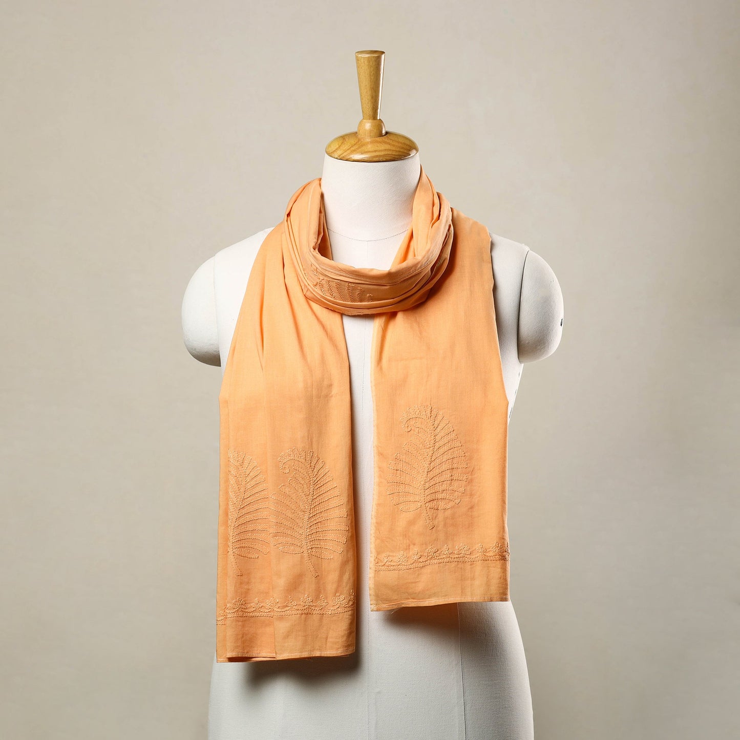 Hand embroidered lucknow chikankari cotton stole 18