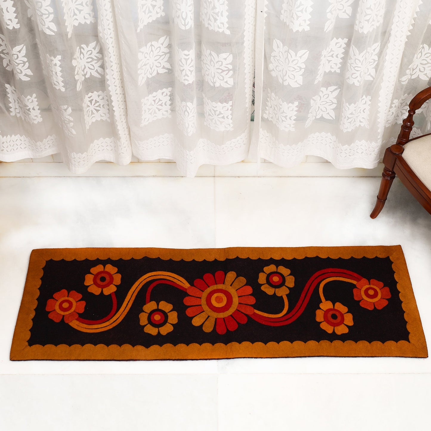 Hand Felted Pure Wool Namda Floor Mat