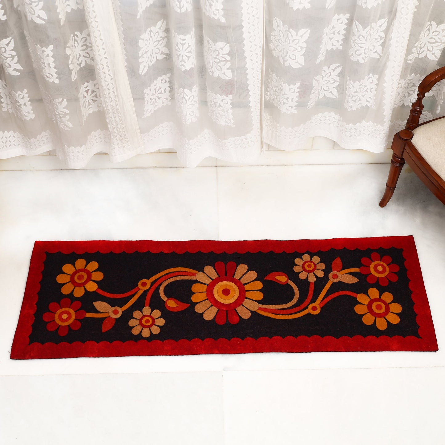 Hand Felted Pure Wool Namda Floor Mat
