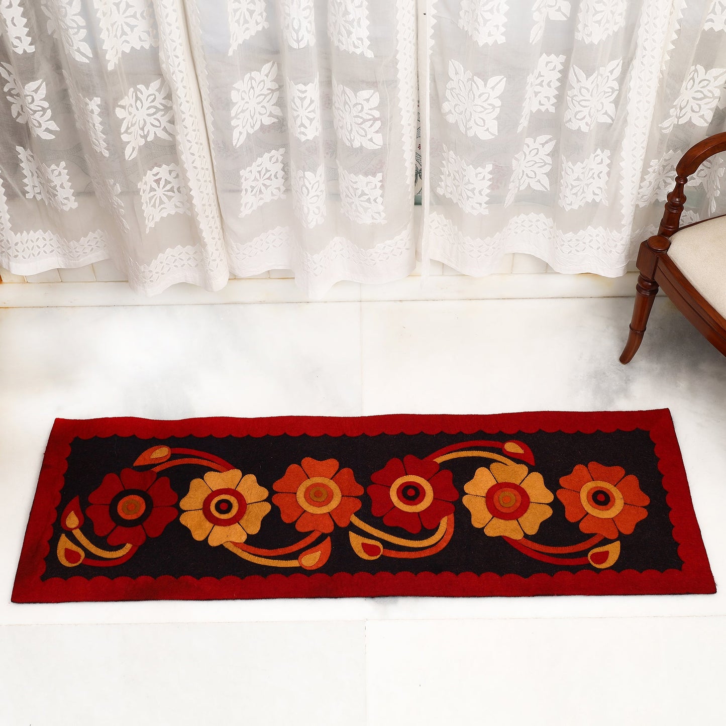 Hand Felted Pure Wool Namda Floor Mat