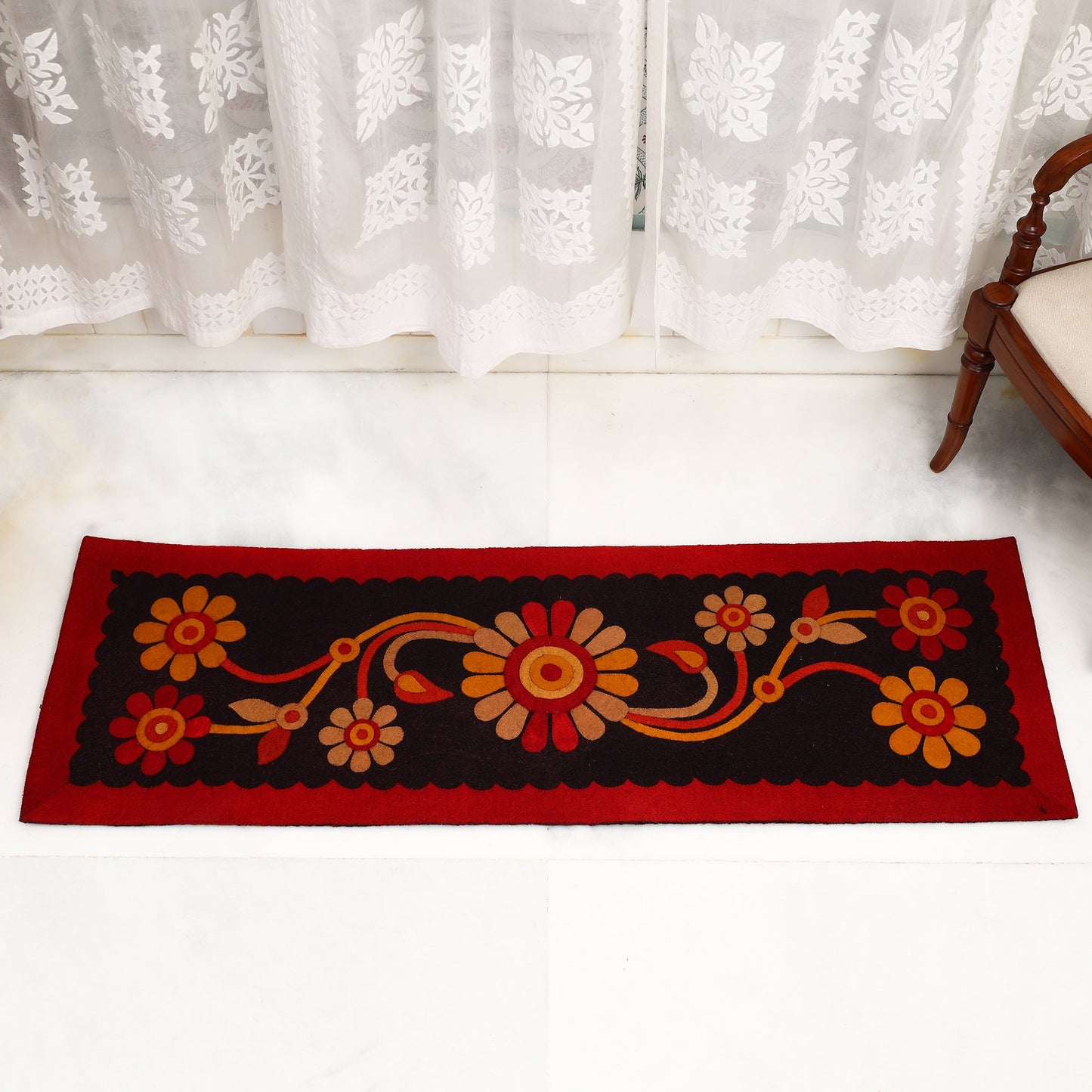 Hand Felted Pure Wool Namda Floor Mat