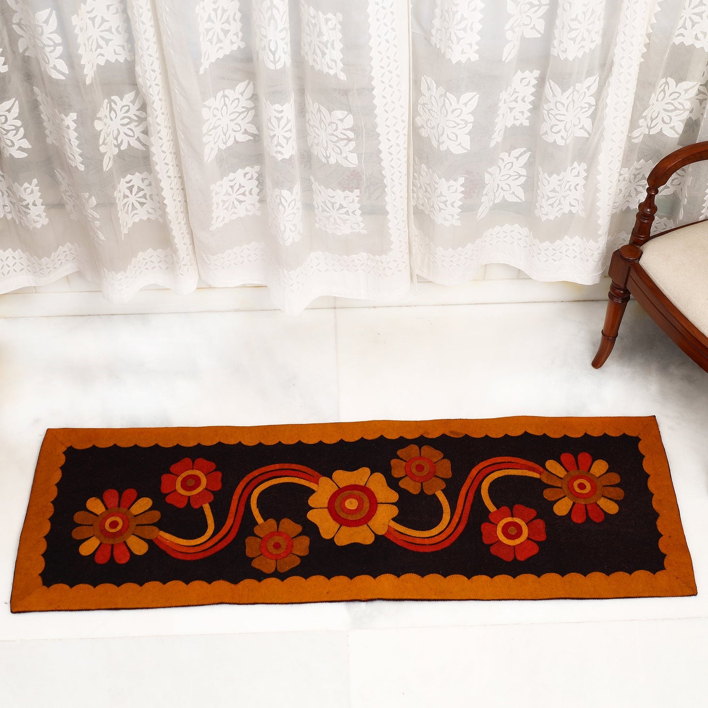 Hand Felted Pure Wool Namda Floor Mat