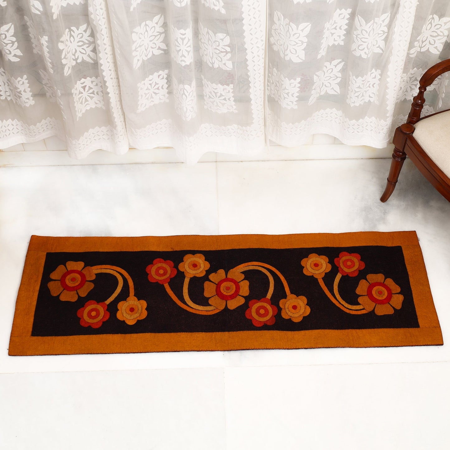 Hand Felted Pure Wool Namda Floor Mat